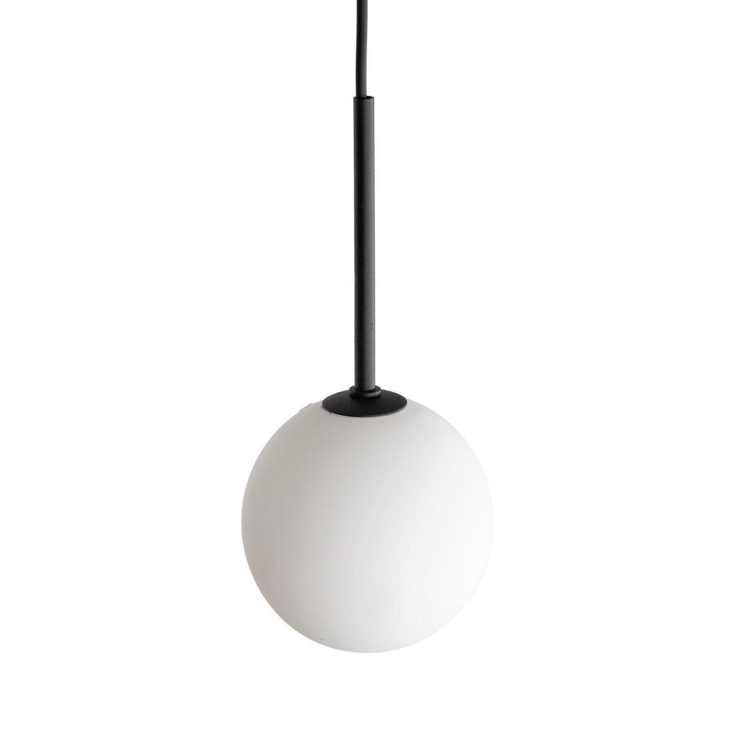 Lampe à suspendre Boule Ø 12 cm H : max. 160 cm Noir Blanc G9 Verre