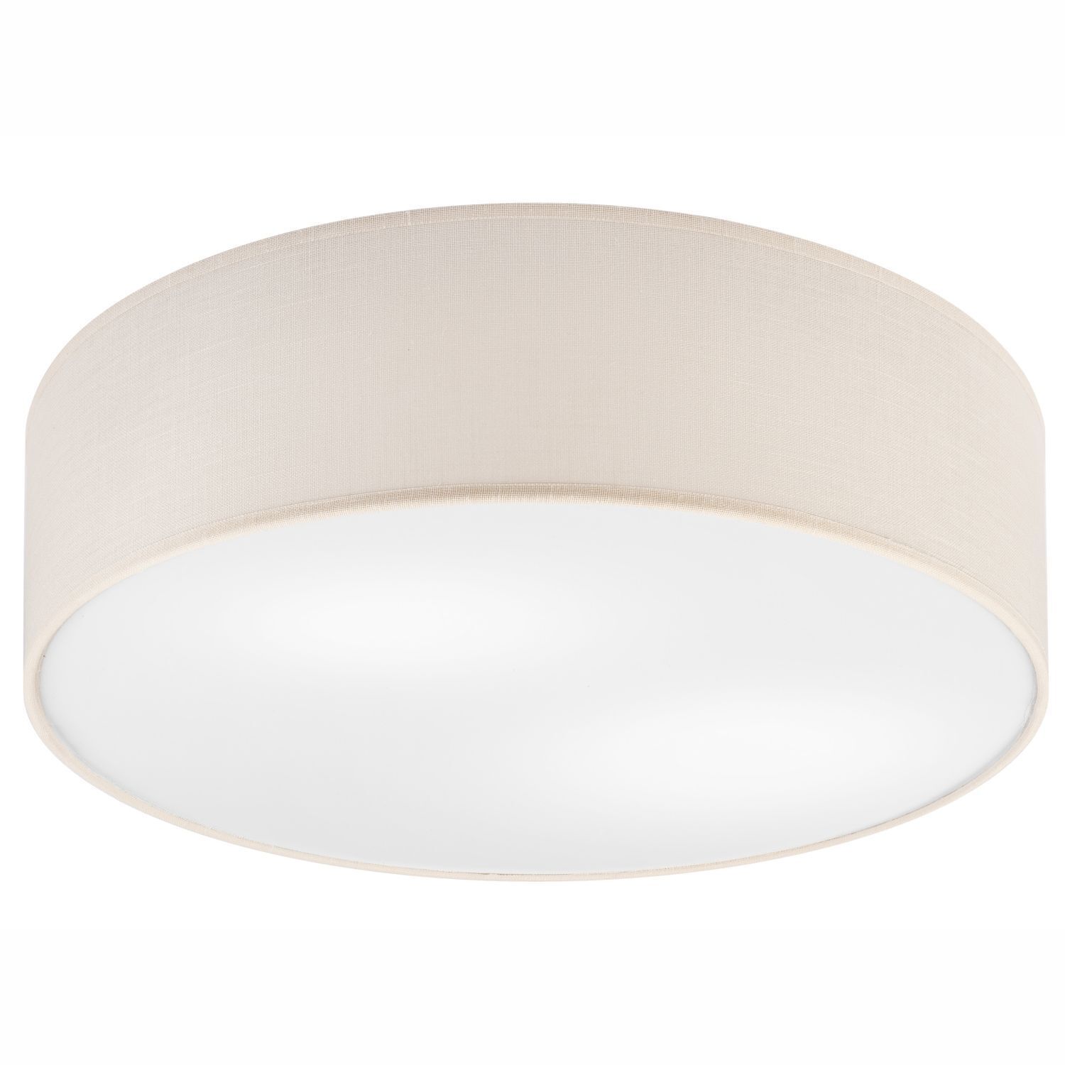 Plafonnier rond Ø 45 cm Abat-jour tissu moderne Crème 2x E27