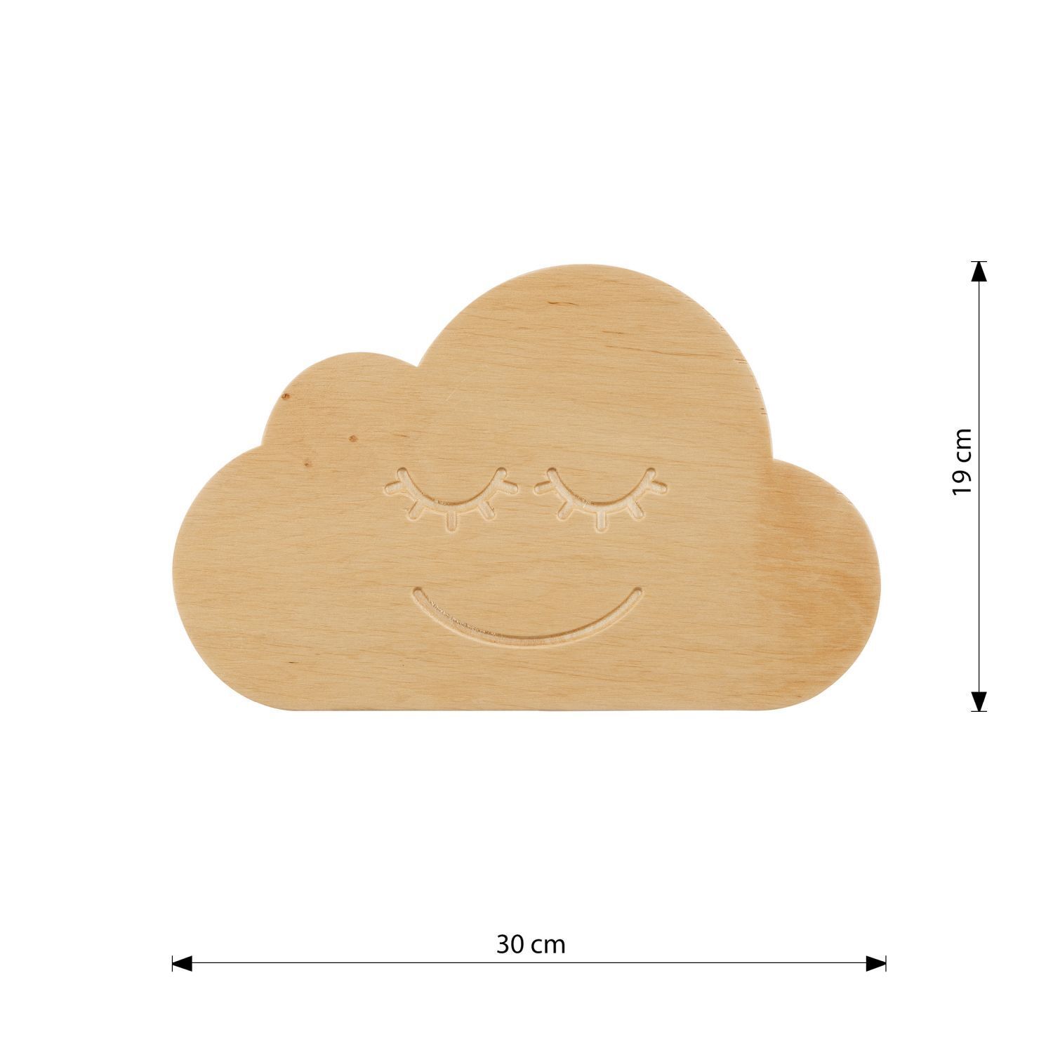 Lampe nuage Fiche Câble Bois E14 L : 30 cm Mur