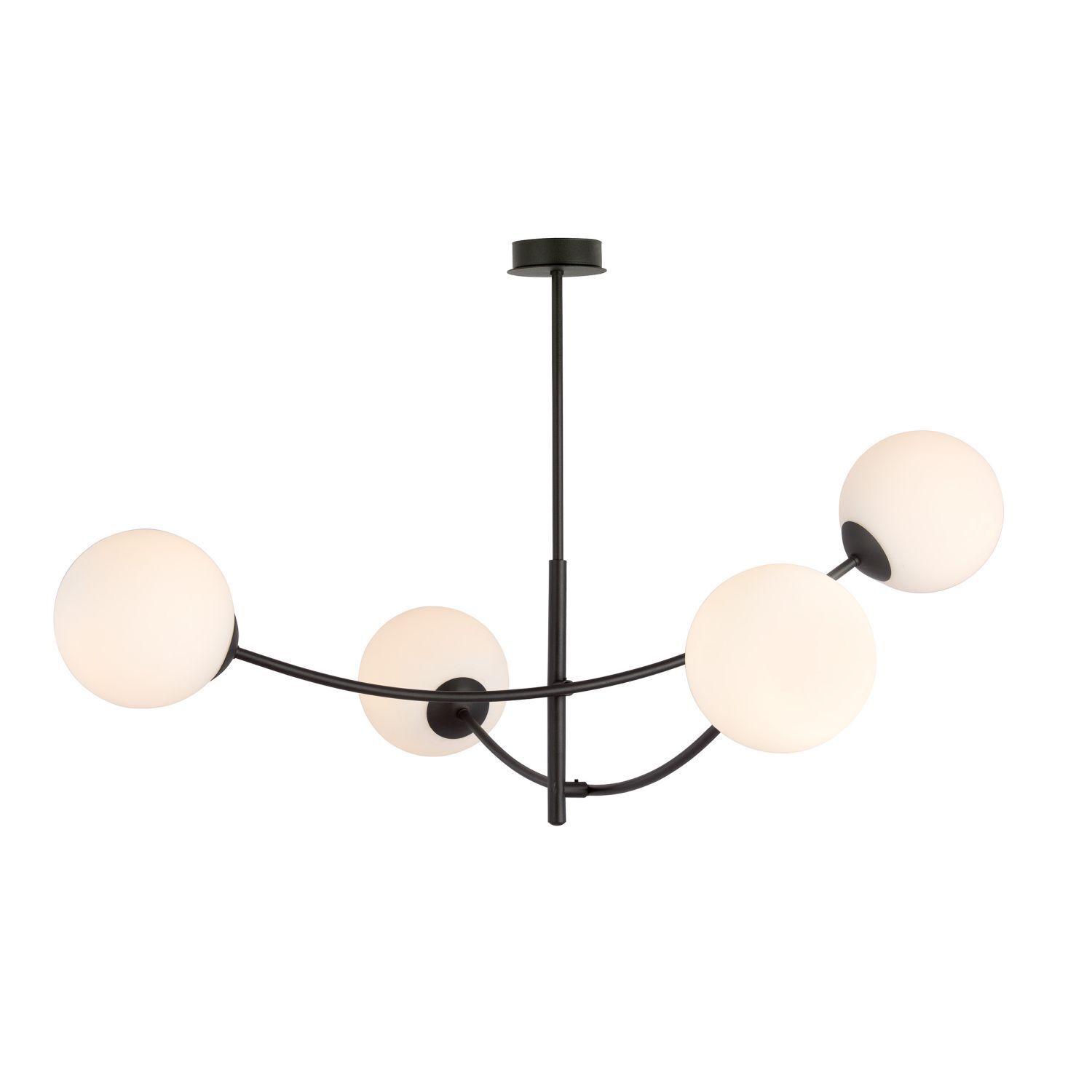 Plafonnier noir blanc L : 89 cm orientable E14 4-flamme