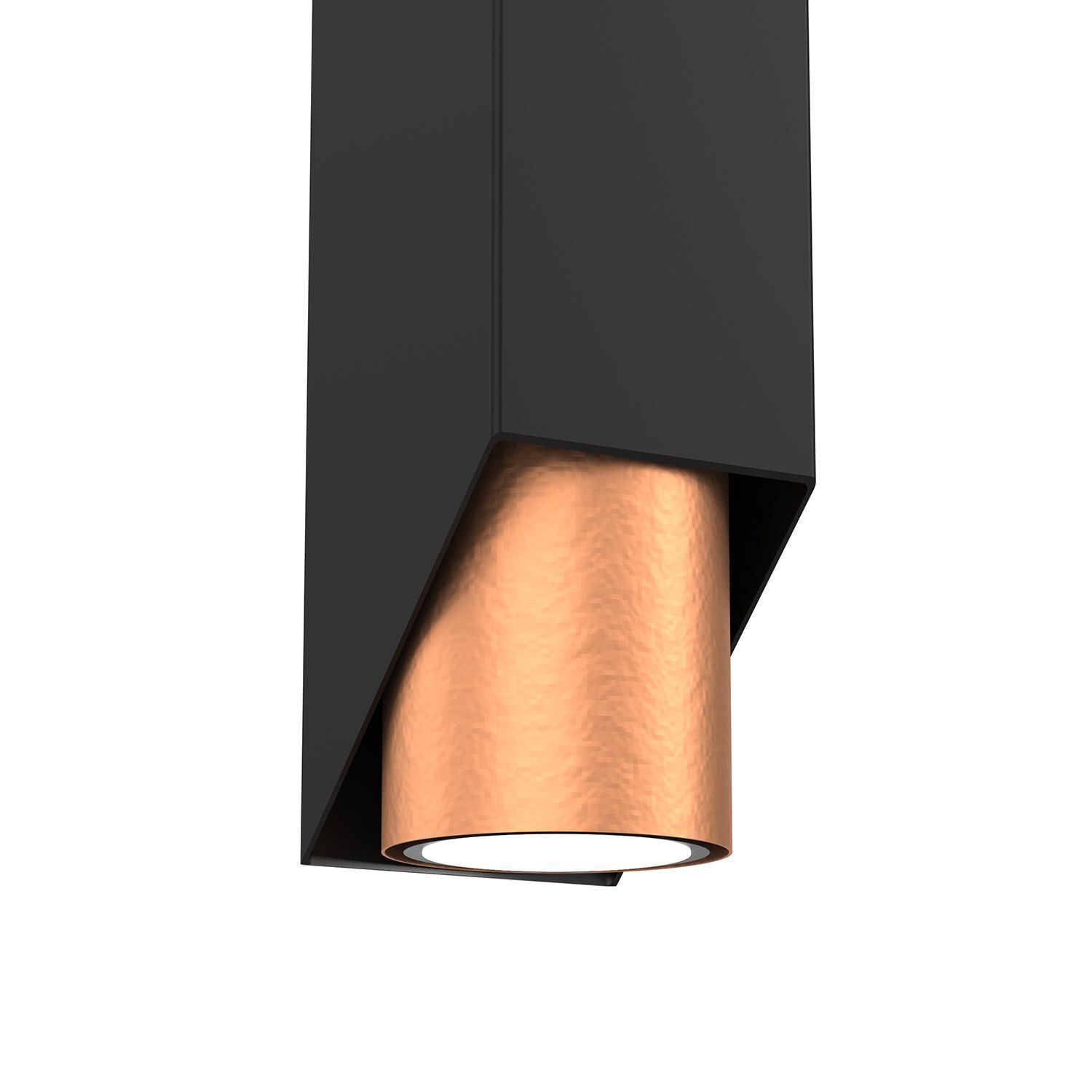 Applique Métal Noir Cuivre L:6 cm GU10 accentué