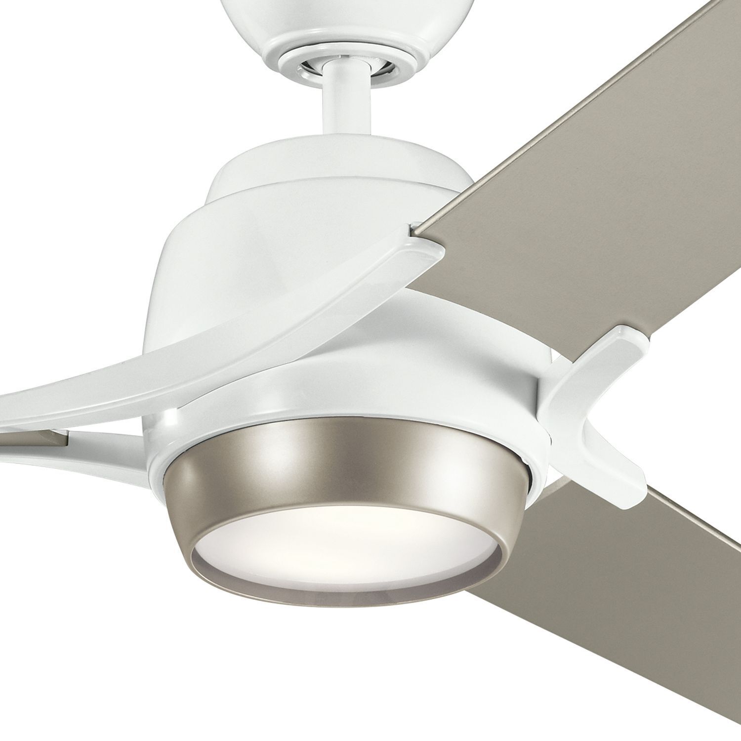 deckenventilator, weißer deckenventilator, metallischer k?l?, LED-beleuchtung, drehende blätter