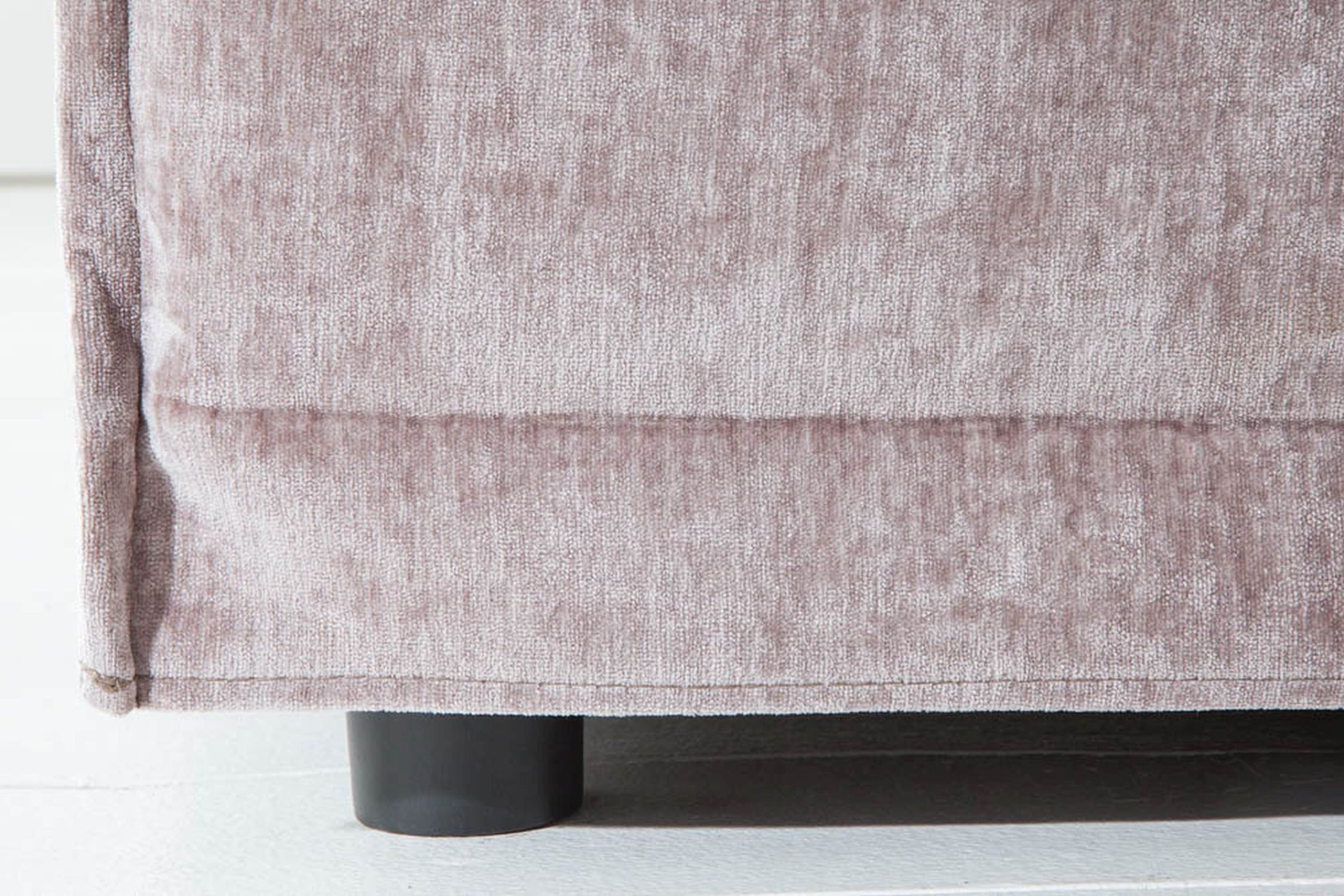 Pouf en velours taupe L : 100 cm housse lavable Dekoration für Zuhause, Mobiliar, Leinen, Couch