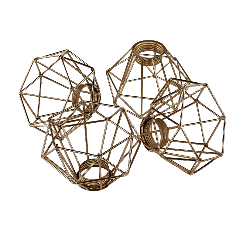 Deko-Objekt, Metallkonstruktion, Geometrisch, Ringe, Bräunlich