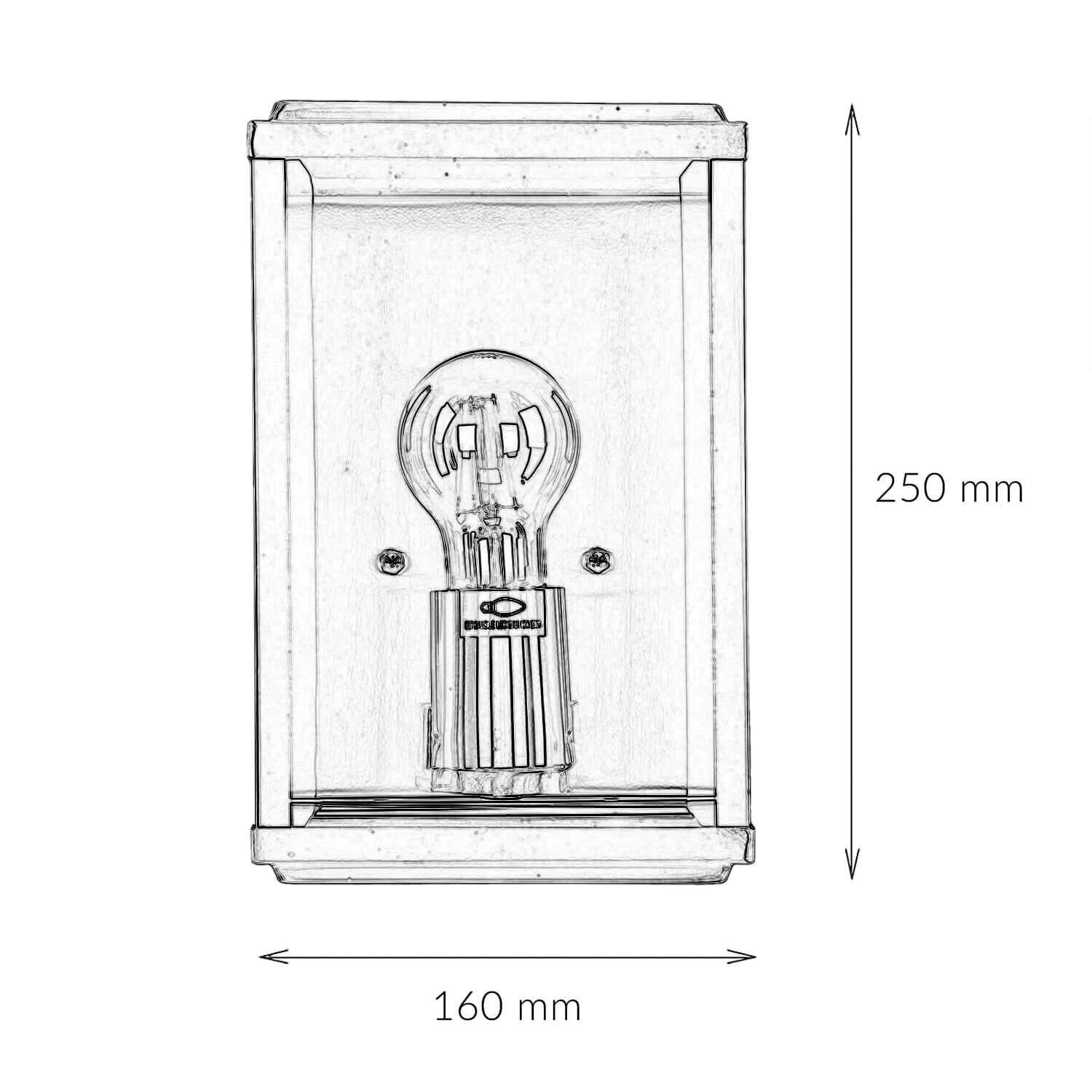 Applique murale d'extérieur moderne carrée E27 argent satiné