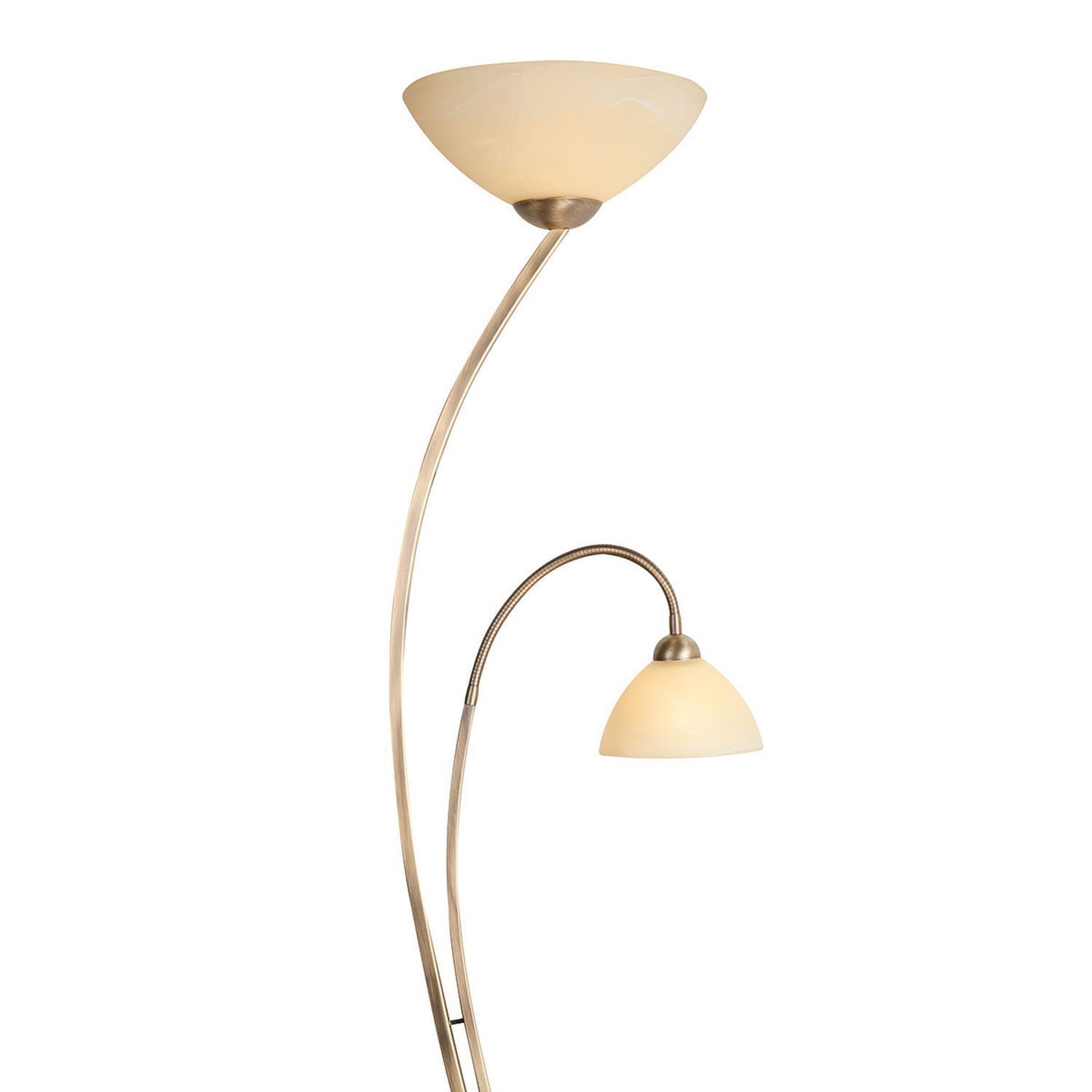 Grand plafonnier avec lampe de lecture métal verre 183 cm E27