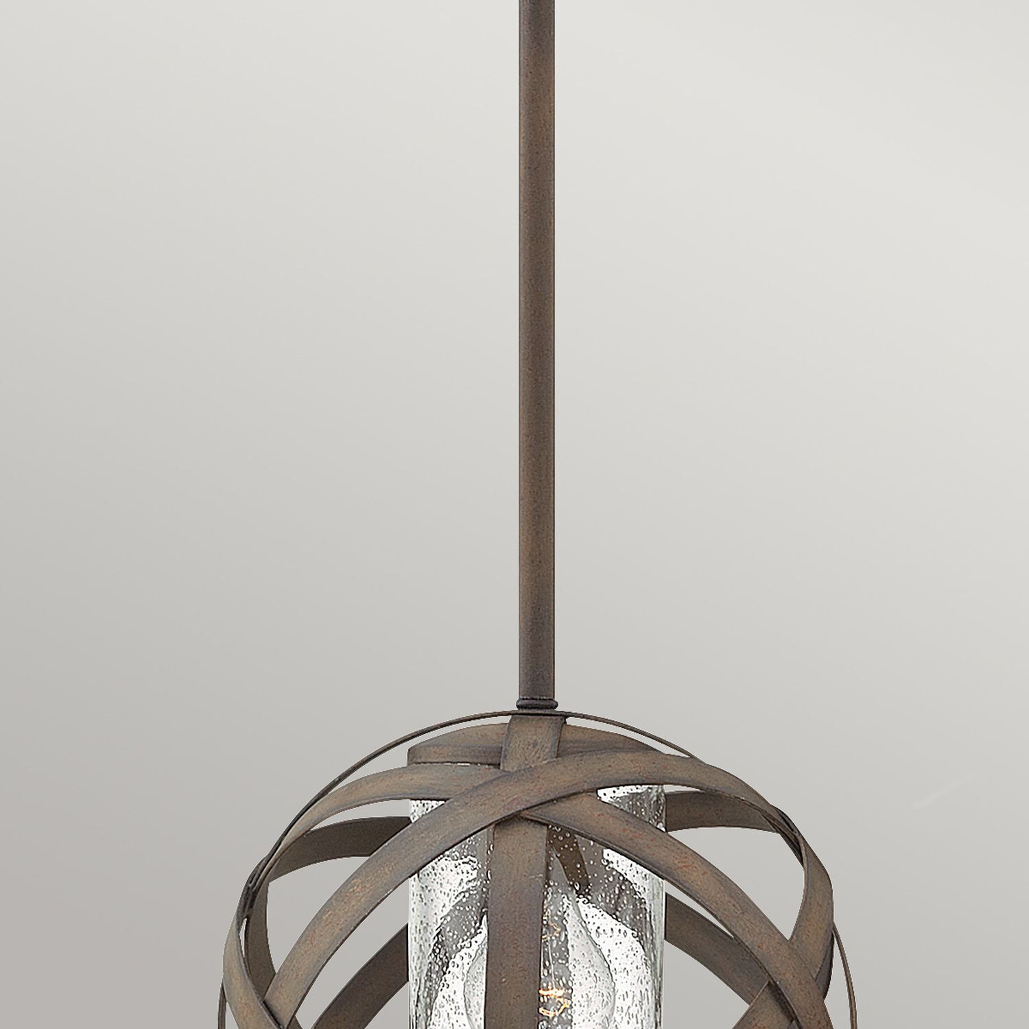 Suspension extérieure ronde Ø 25,5 cm E27 IP44 en fer antique