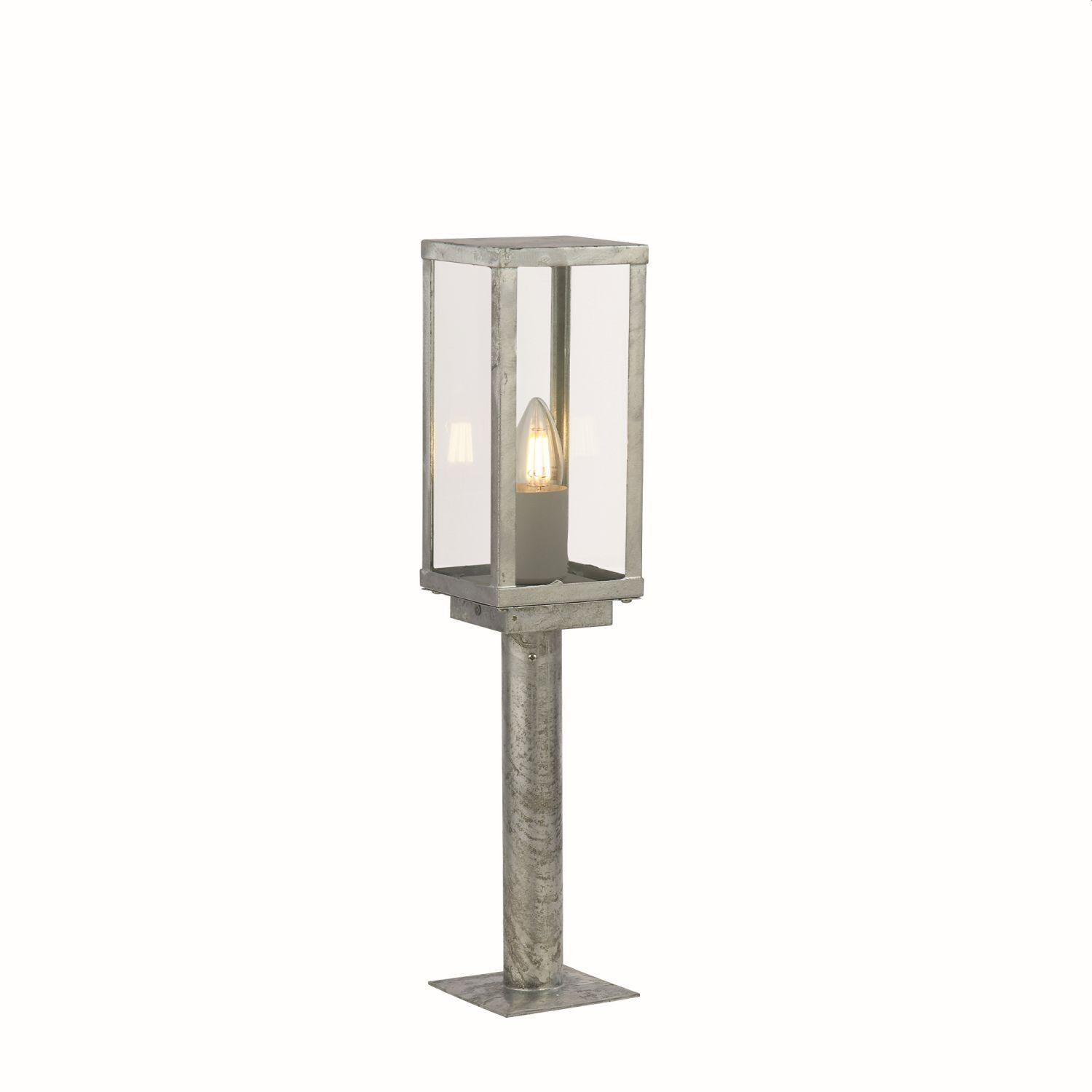 Lampe d'extérieur jardin 50 cm IP44 en argent carré E27