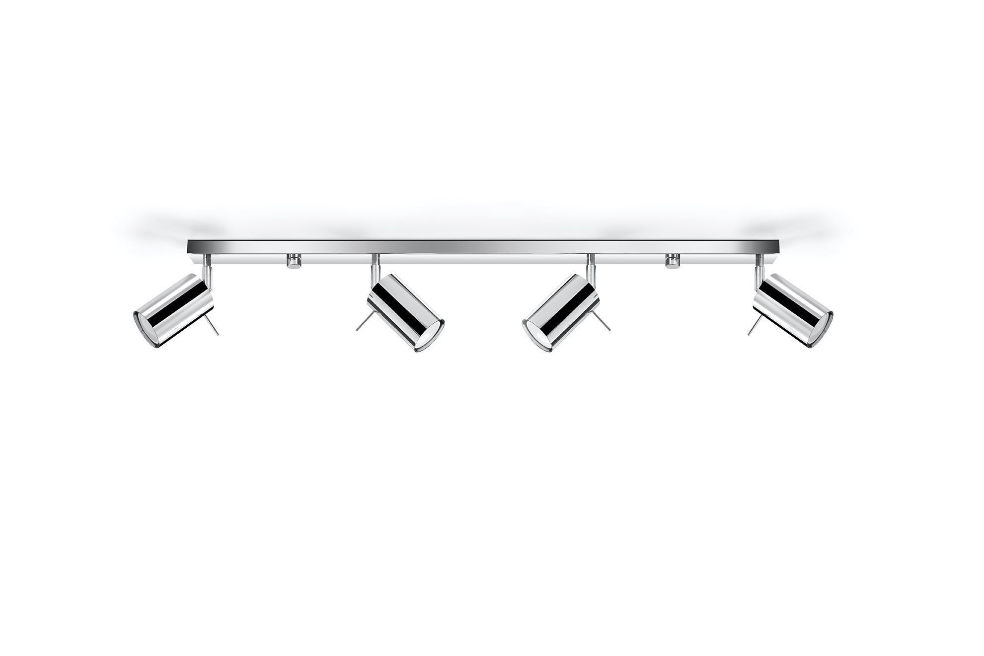 Spot de plafond chrome 80 cm de long 4 flammes oblongues