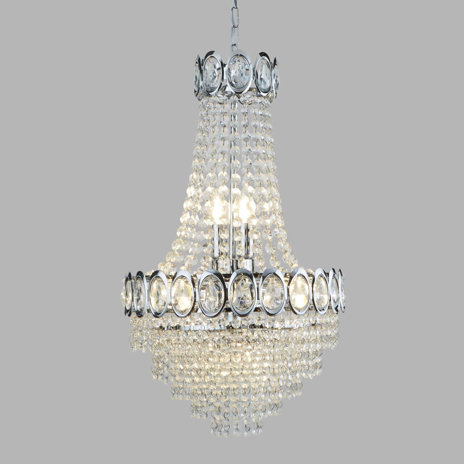 Lustre en cristal Ø 38 cm H : max. 128 cm réglable