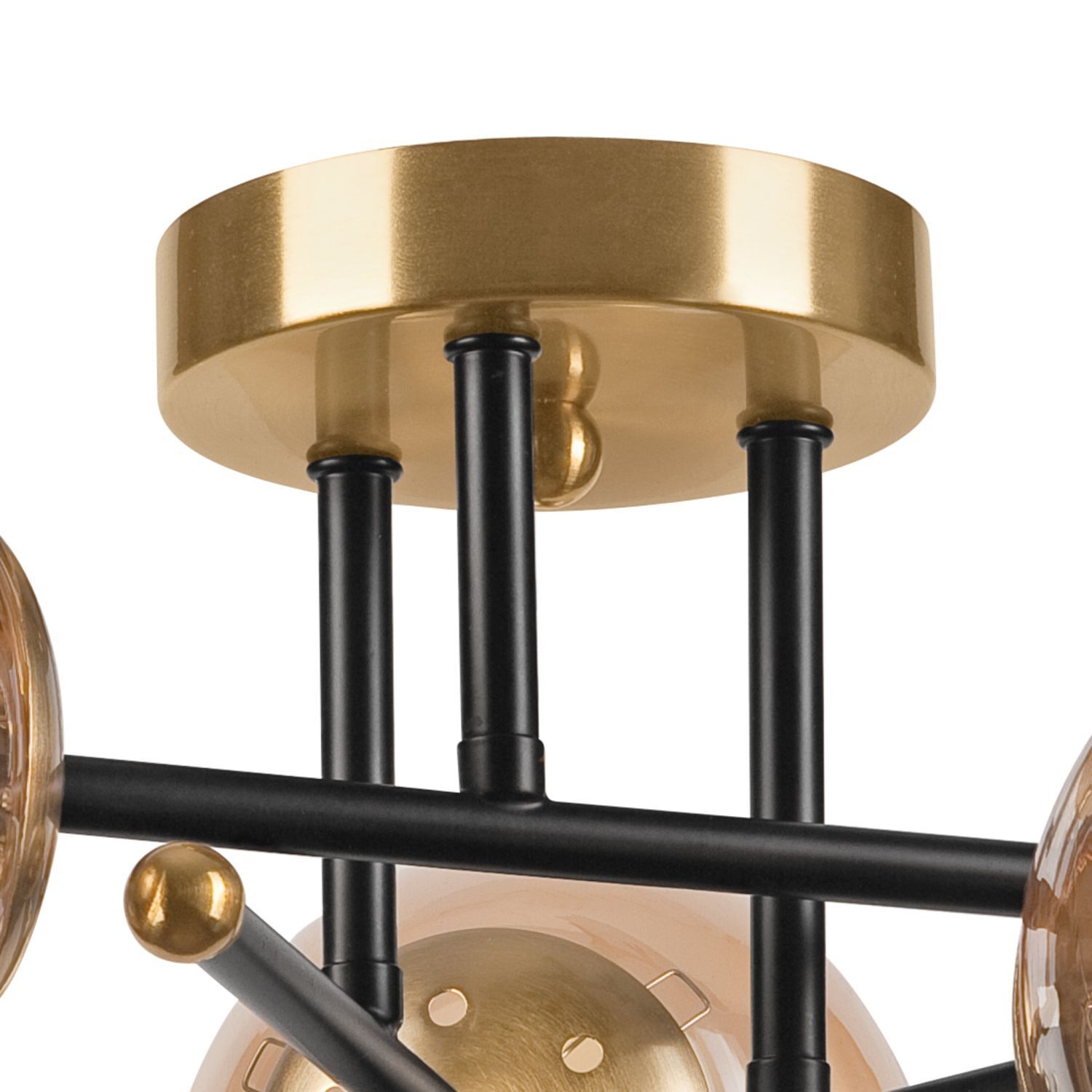 Plafonnier pauvre en or verre métal 3-flamme Plafonnier pauvre en or verre métal 3-flamme