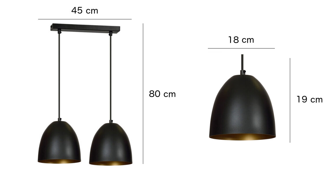 Elégante lampe à suspendre ANNIE Noir Rétro Table à manger