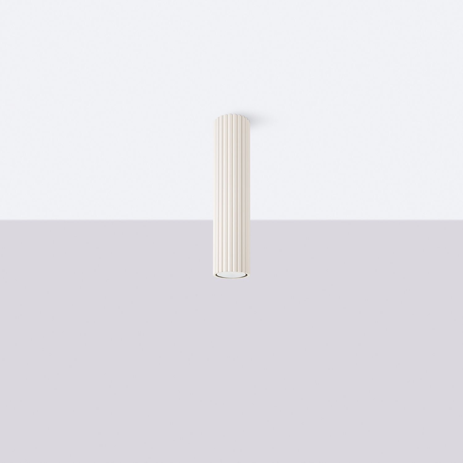 Aufbauspot GU10 in Creme Ø 6,5 cm H: 30 cm schmal BERTA Zylinder