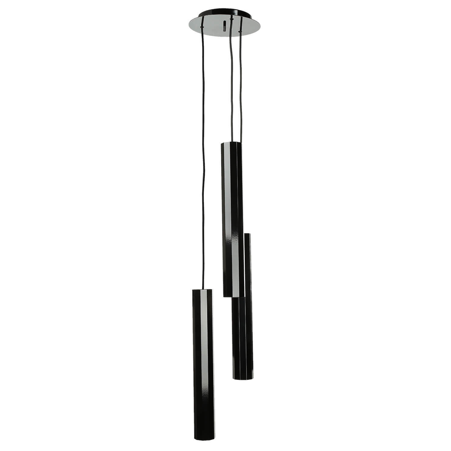 Suspension Noir Aluminium 3 flammes Design moderne