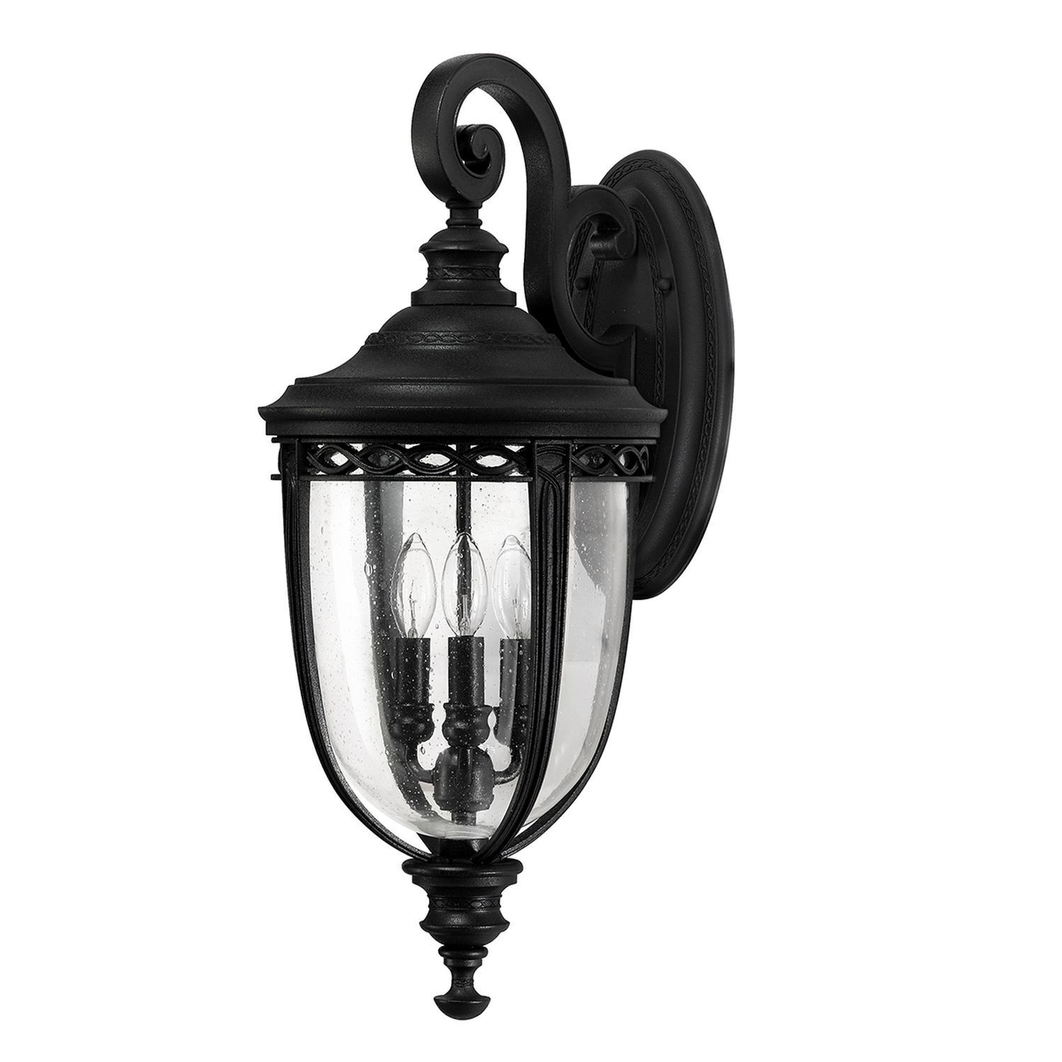 Grande lampe murale EDMUND Noir H:62cm IP44 extérieur