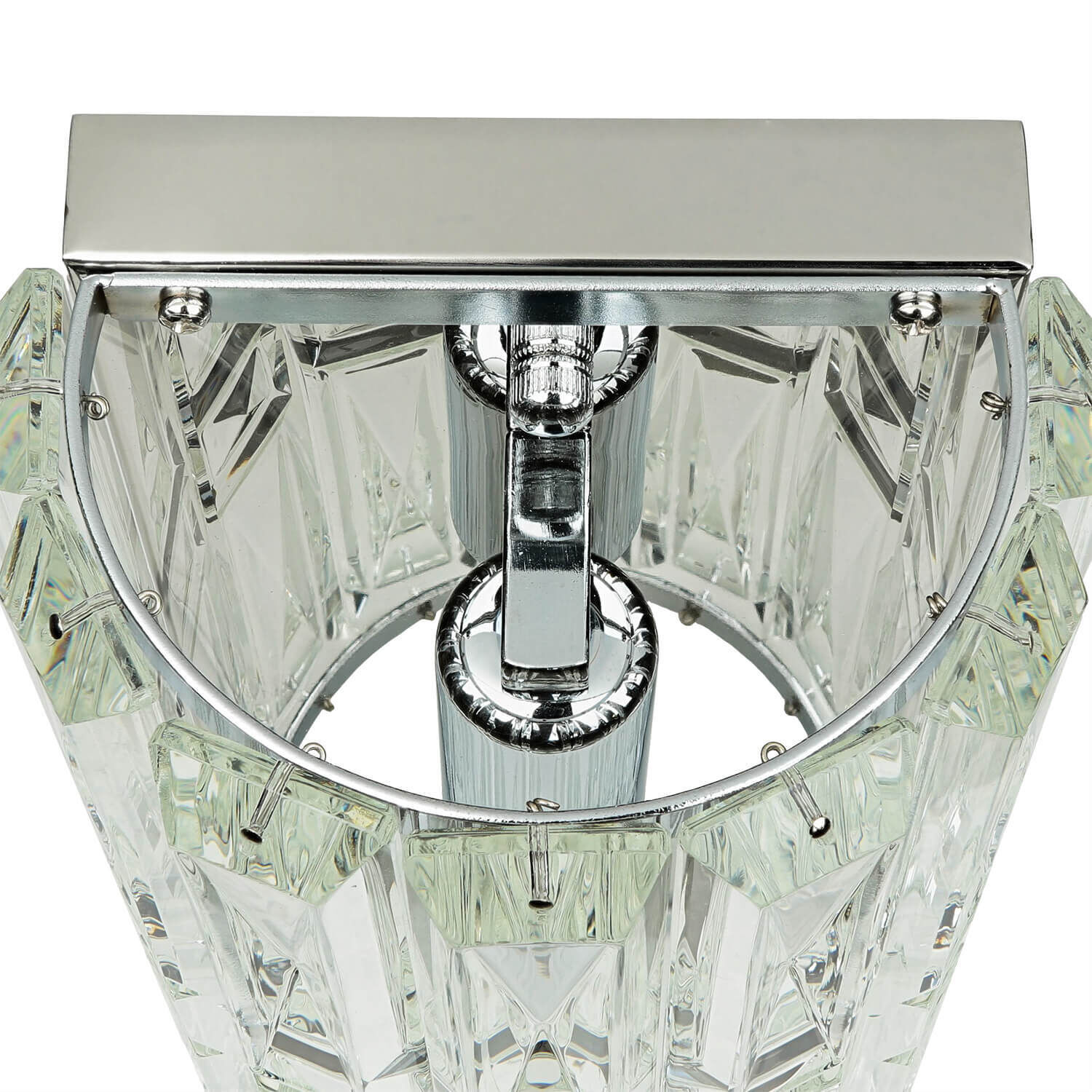 Applique métal verre hauteur 25 cm chrome E14 allongée