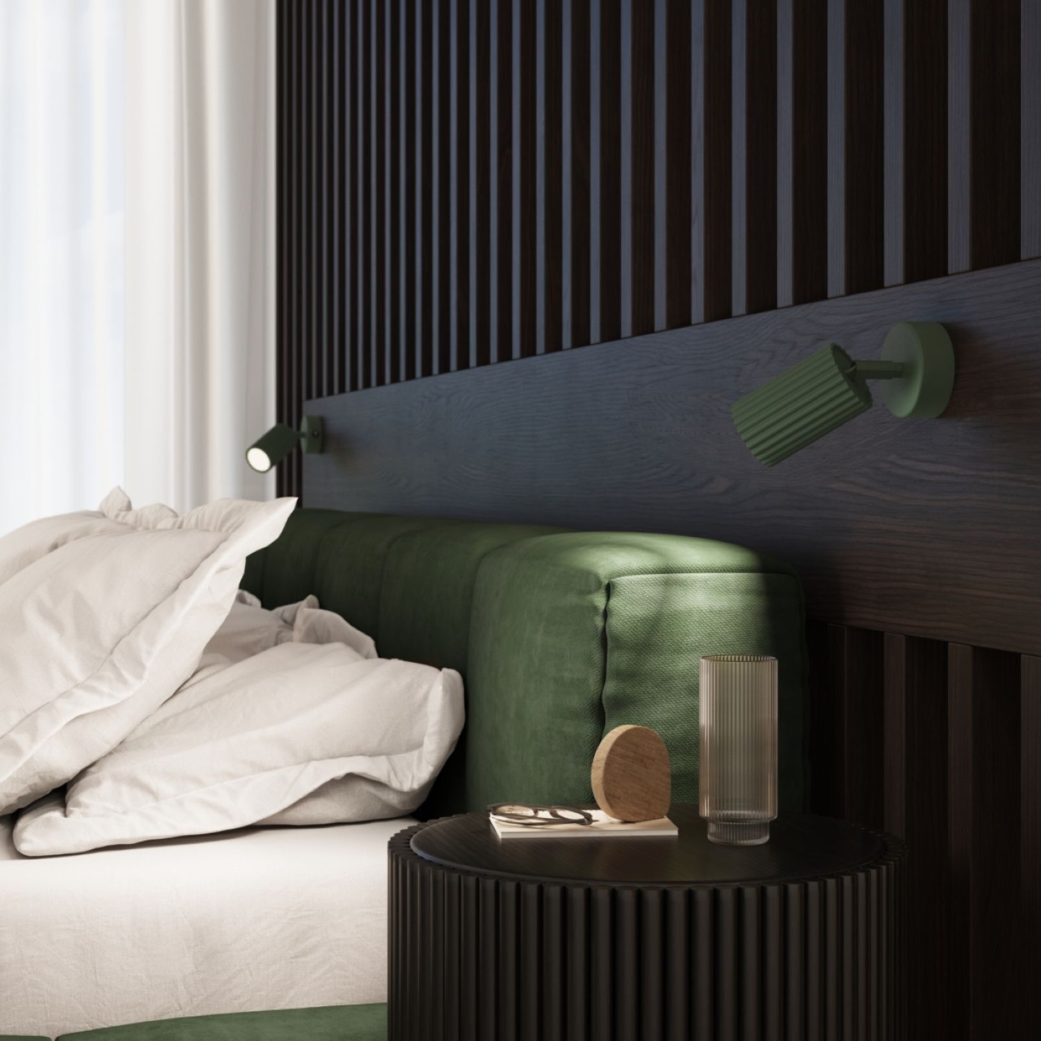 Applique murale petite L : 8 cm Vert orientable Aluminium GU10