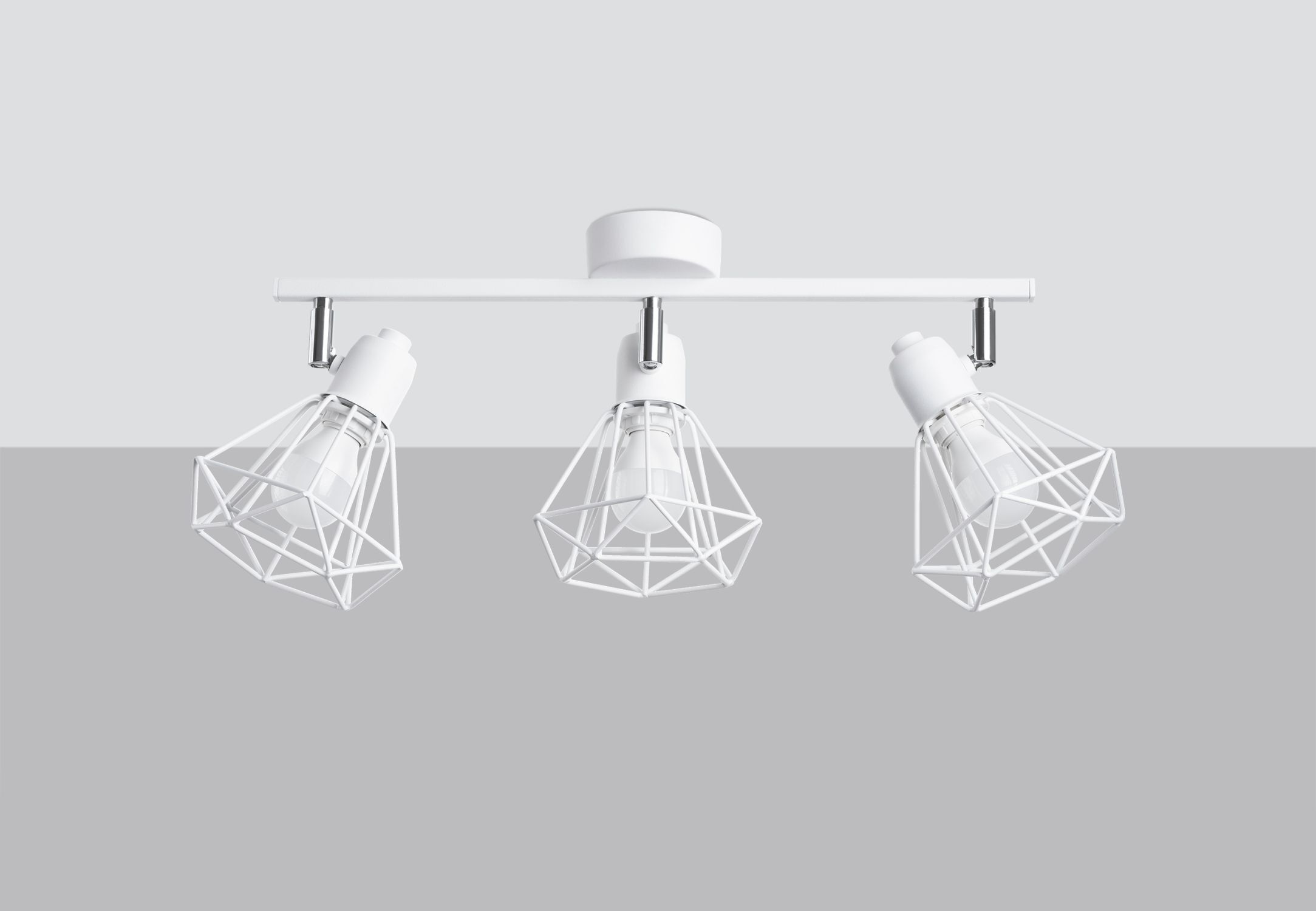 Spot de plafond 3 flammes E27 blanc 52 cm rétro orientable