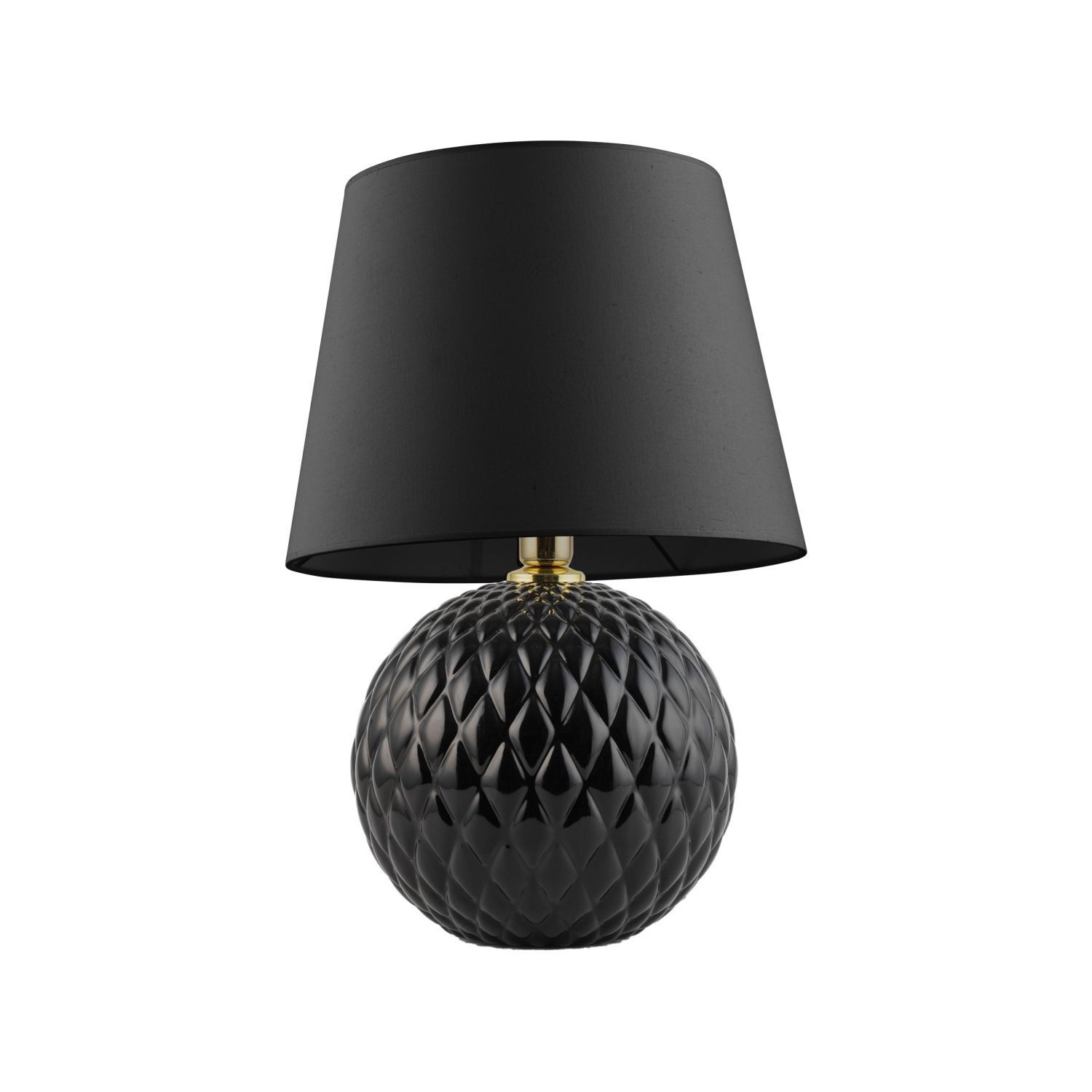 Lampe de table noire hauteur 60 cm verre tissu E27 DOLORES