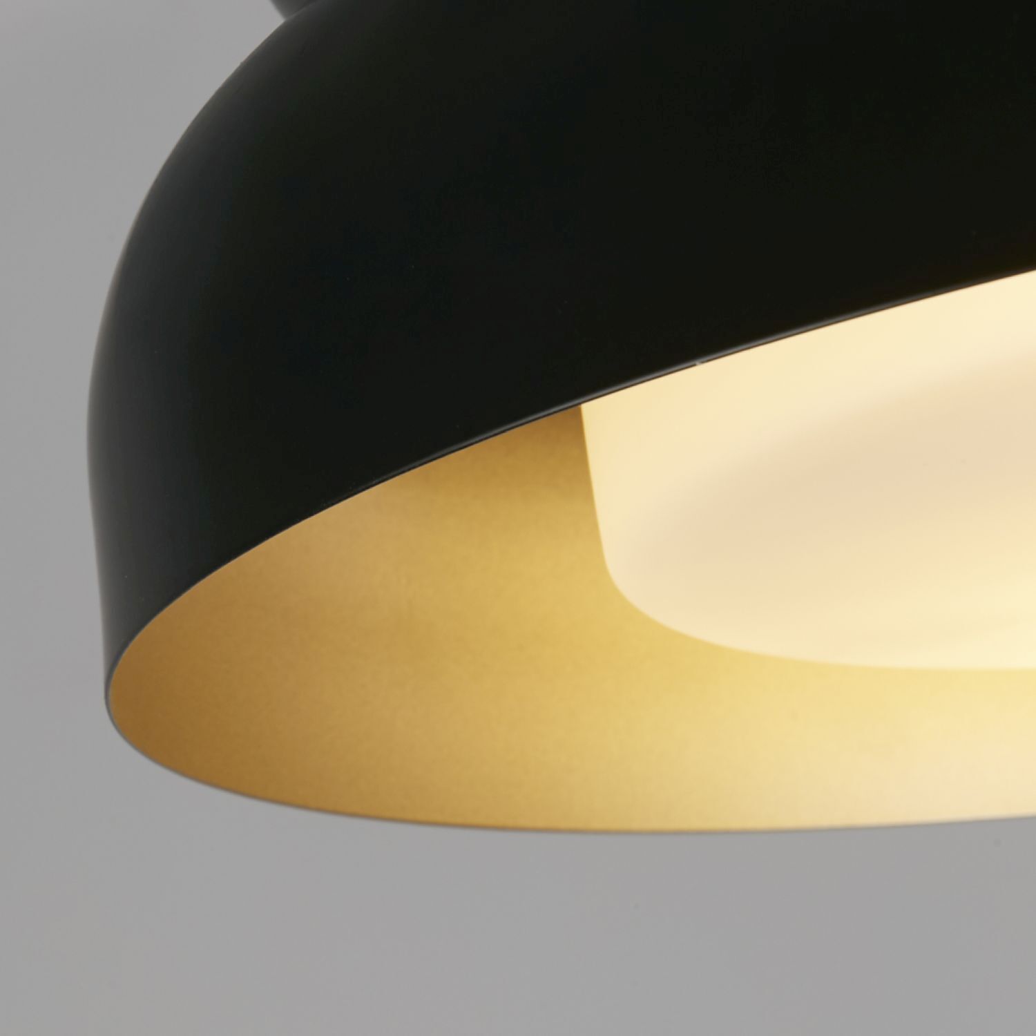 Lampe de plafonnier en métal noir doré E14 L:36,5 cm rond