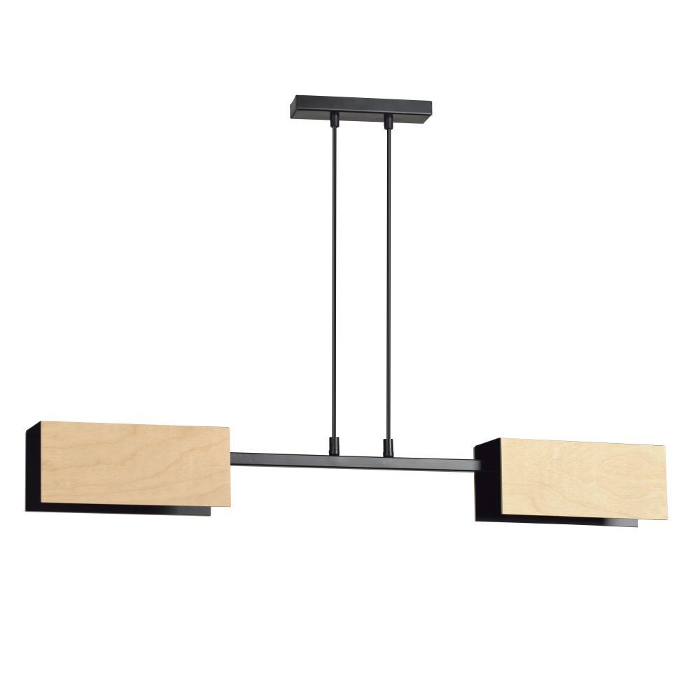 Lampe à suspendre Scandinave Bois Métal 2x E27 Salon