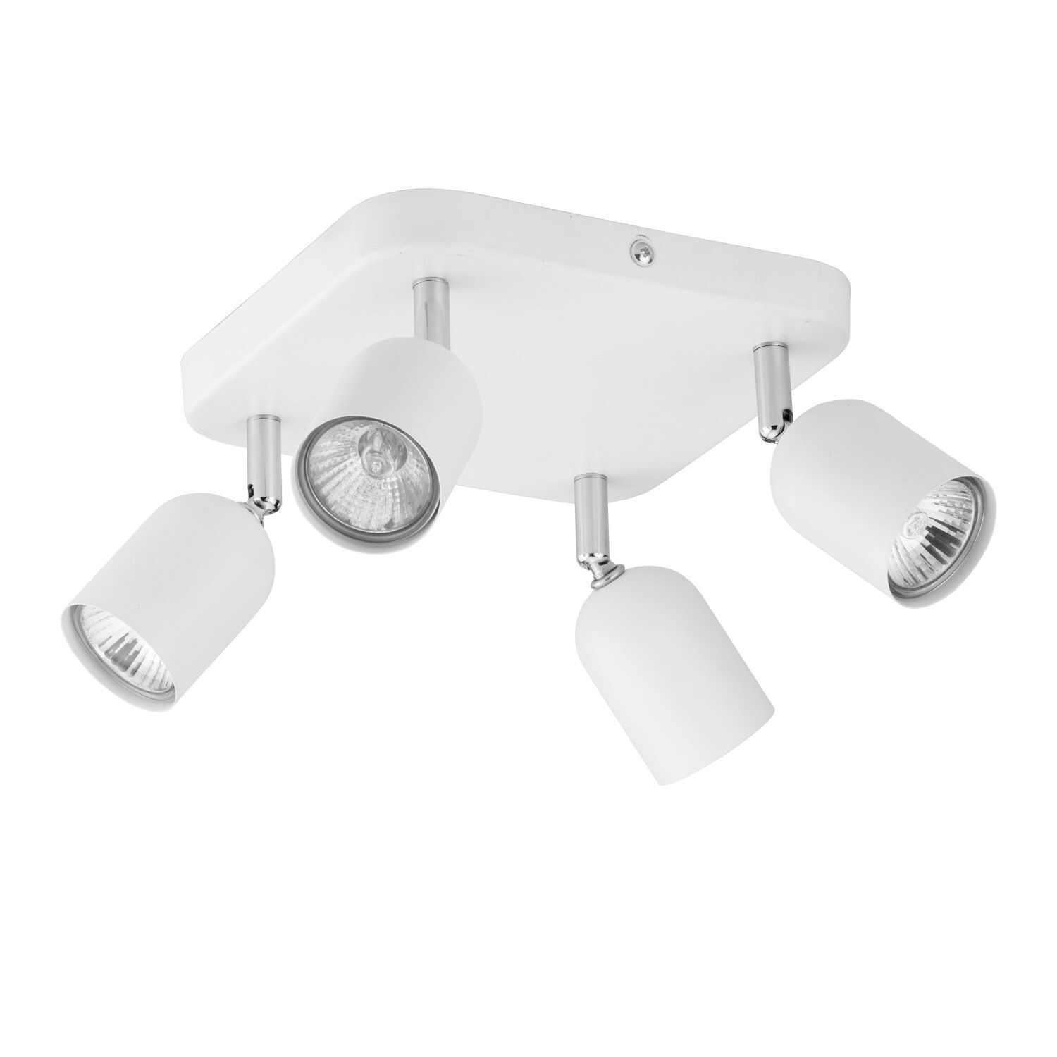 Spot de plafond blanc métal orientable GU10 4-flamme