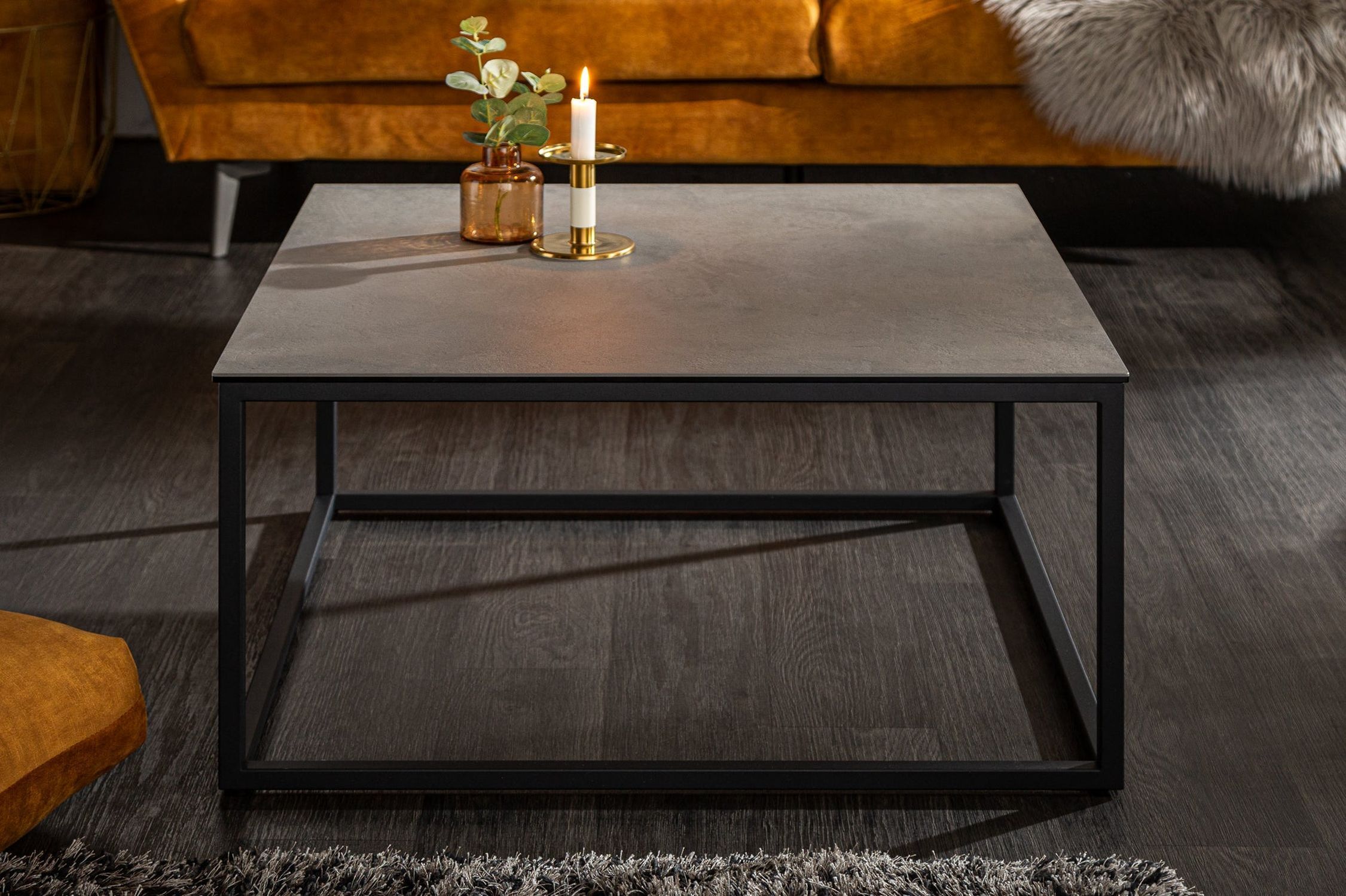 Table basse en céramique gris aspect béton 75x40 cm (lxh) Table basse en céramique gris aspect béton 75x40 cm (lxh)