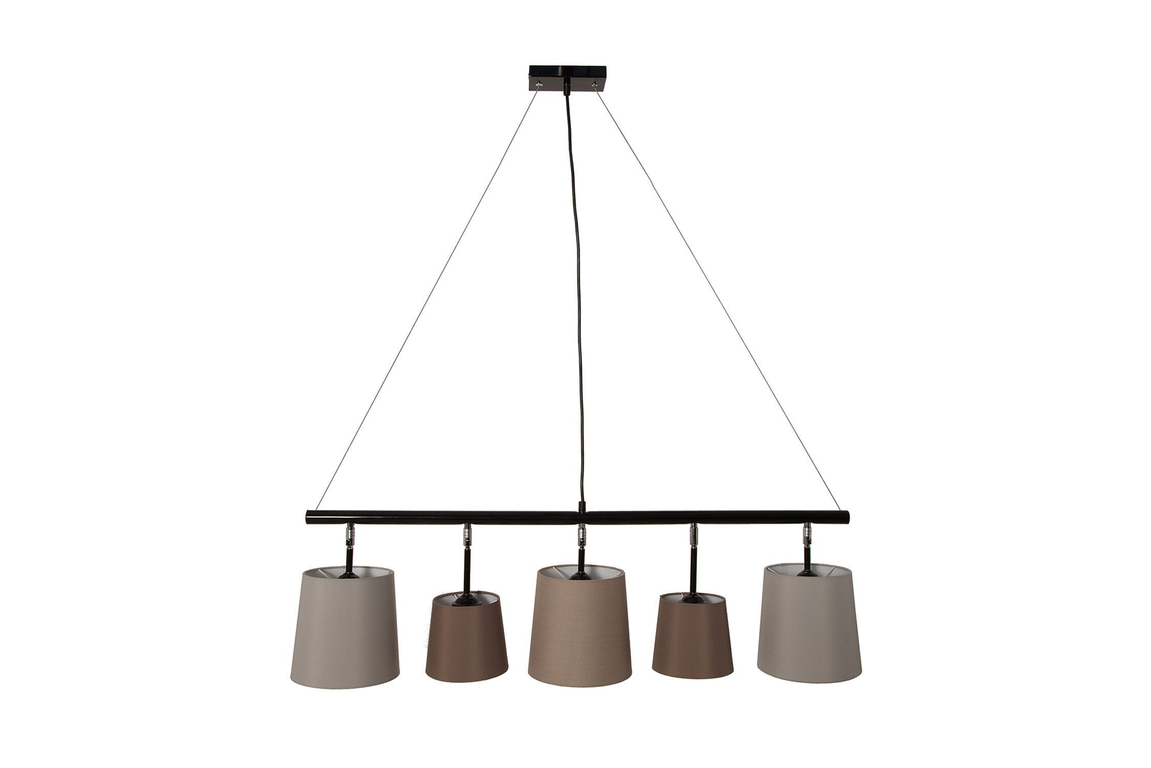 Suspension Noir Marron Beige Tissu Métal 5-flmg