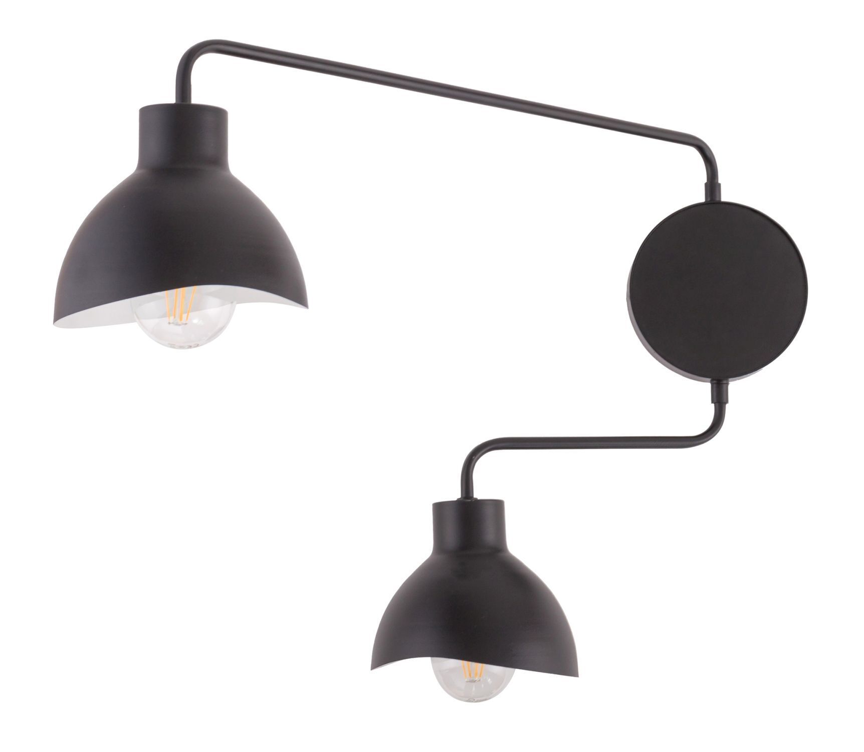 Applique murale multi-flamme Noir Blanc E27 H:44 cm élégant