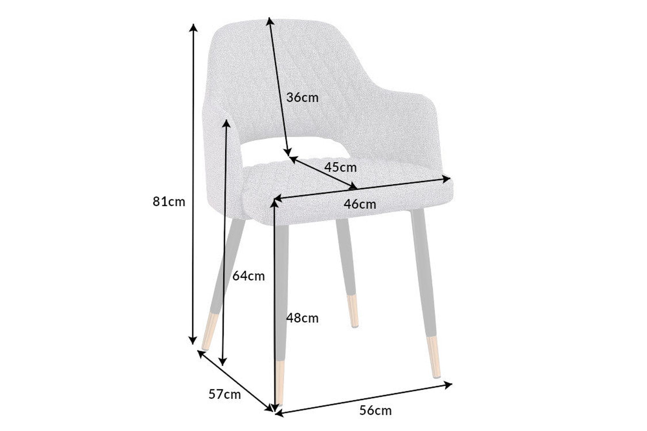 Chaise de salle à manger avec accoudoirs Rétro Gris Noir Or L : 54 cm Moebel, Diagramm, Handlung, Stuhl