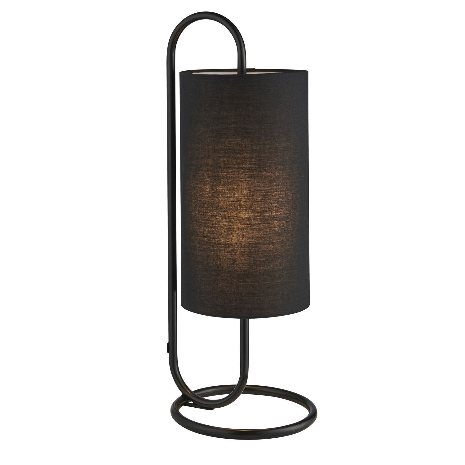 Lampe de table noire 50 cm de haut Tissu Métal Moderne E27