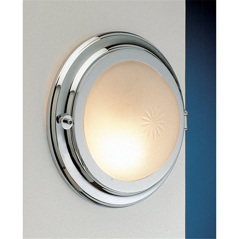 Applique murale cage d'escalier salle de bain en chrome Ø26cm Maritim