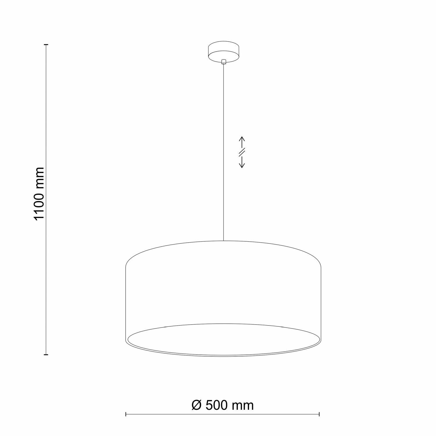 Lampe à suspendre Tissu Gris Ø 50 cm rond faible éblouissement Moderne