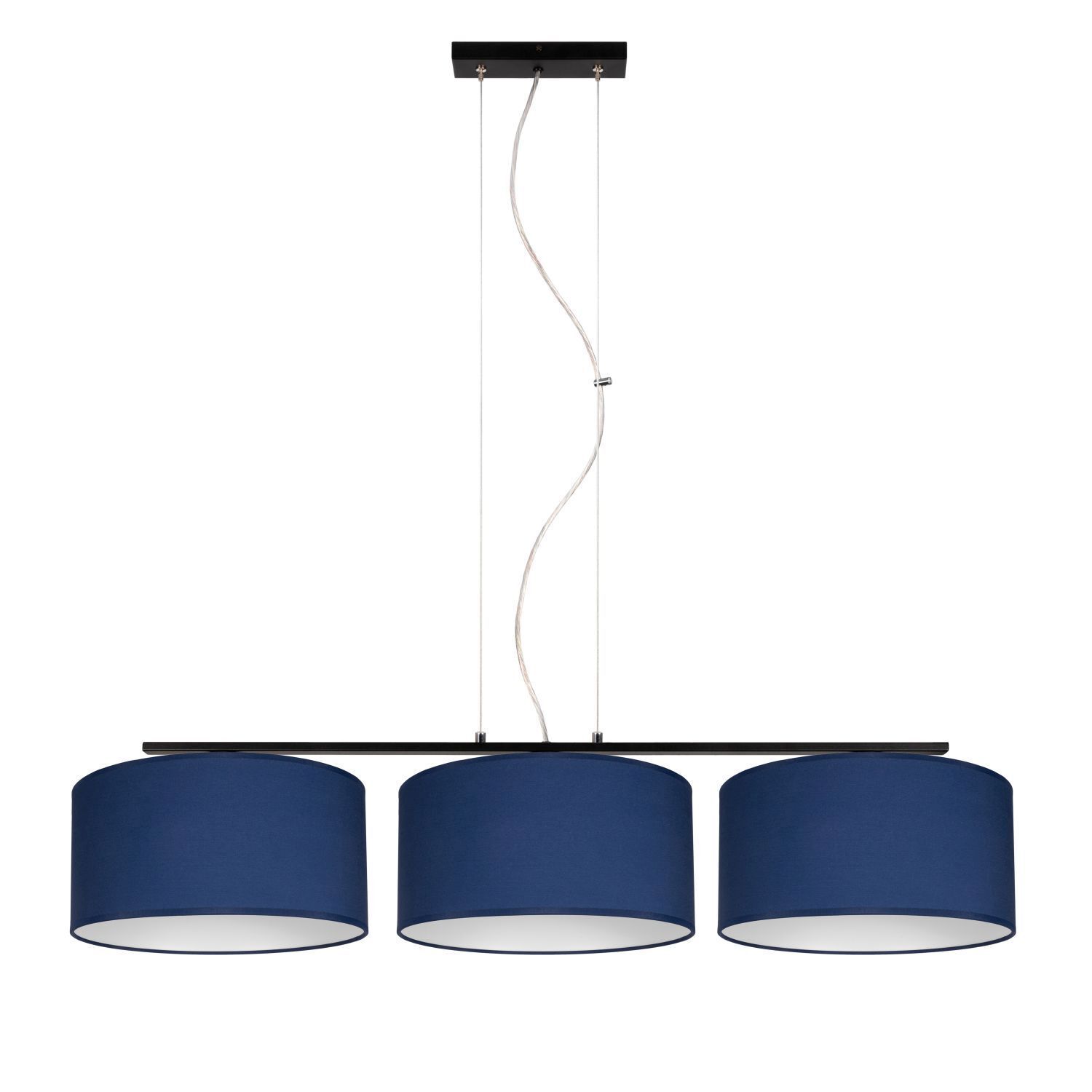 Blendarme Lampe à suspendre Tissu Noir Bleu E27 L:100 cm