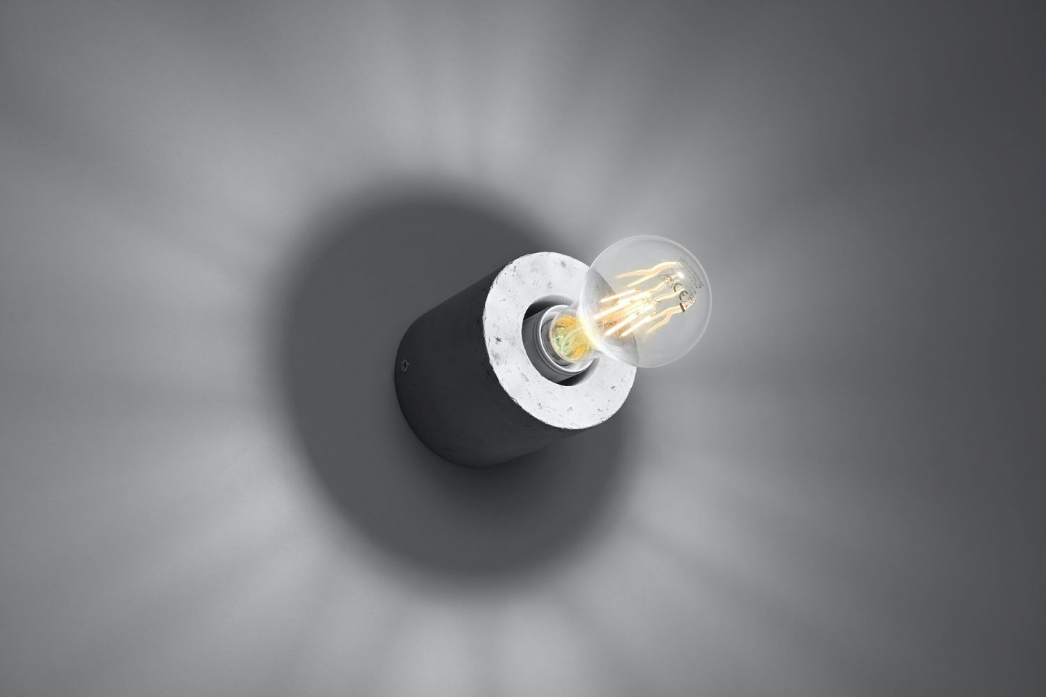 Lampe ronde en béton mur Ø10cm petite pour applique E27