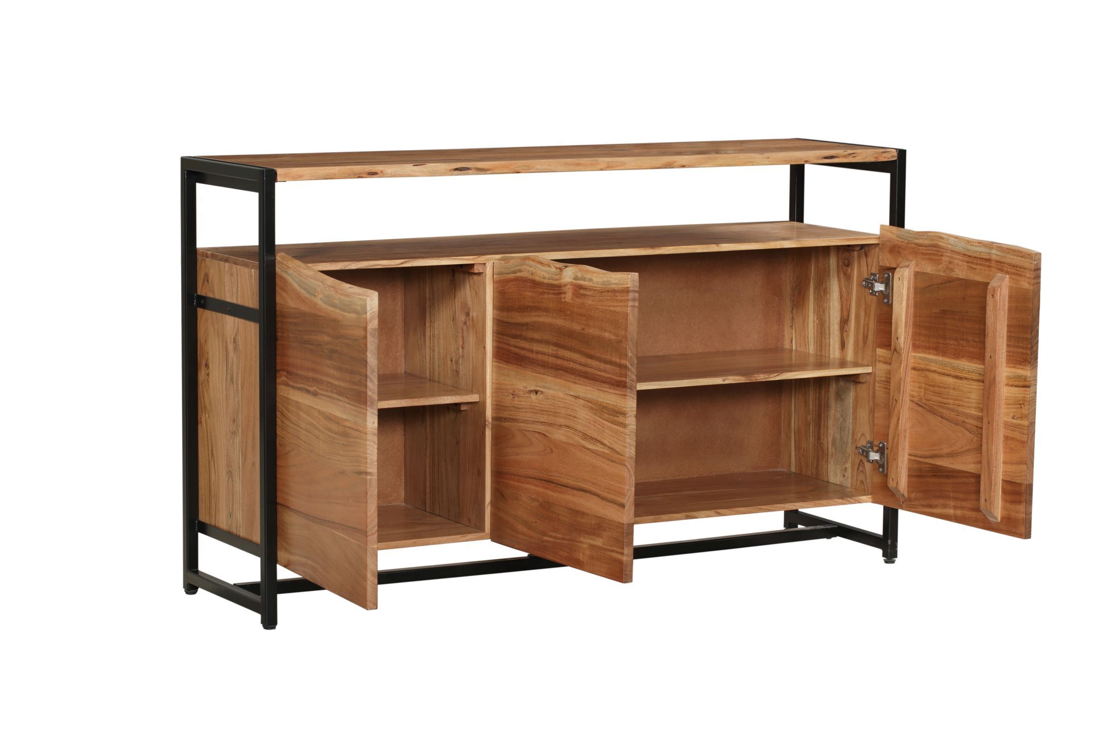 Buffet en bois d'acacia fer 145 cm de large Industrial Moebel, Anrichte, Kabinett, Holz, Tabelle