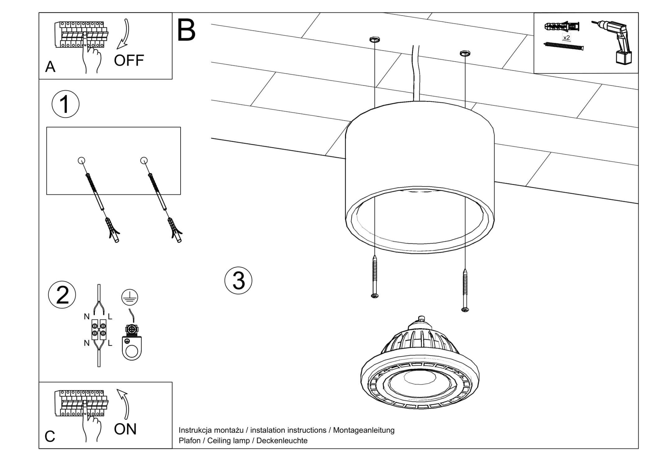 Spot de plafond en bois Ø 14 cm H : 10 cm petit GU10 DIWO