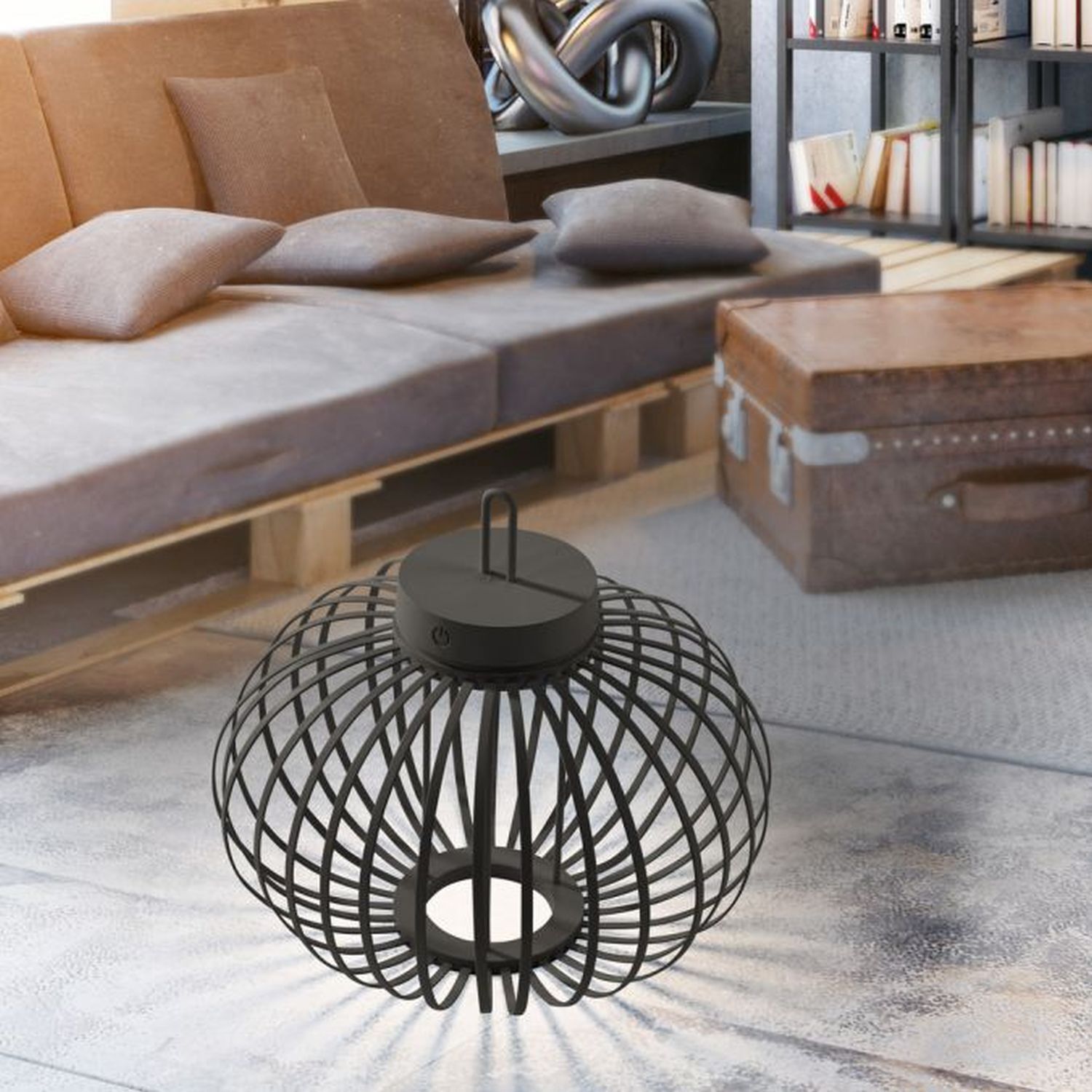 Lampe de table LED rechargeable IP44 noire Dimmer Touch 33 cm Lampe, Mobiliar