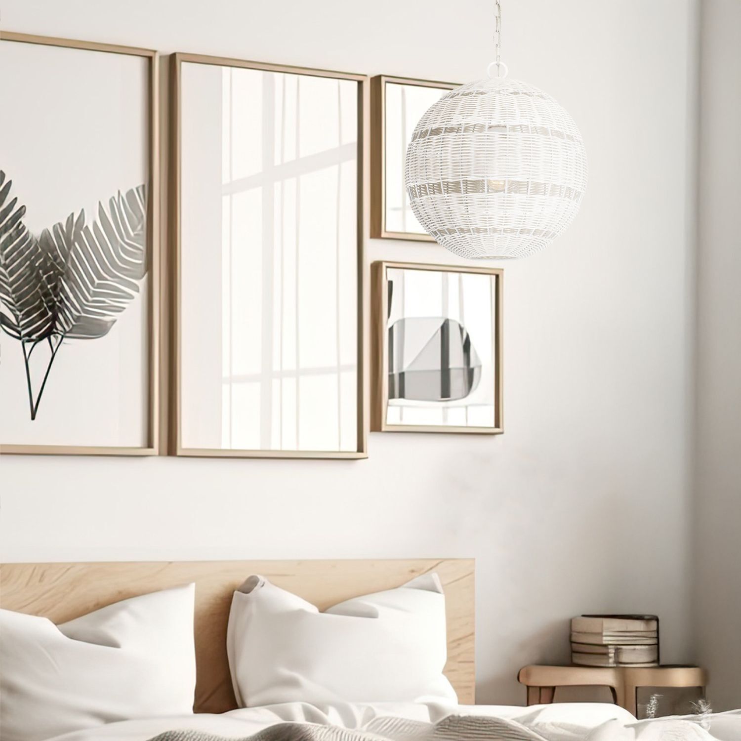 Lampe d'extérieur suspendue Abat-jour corbeille E27 IP44 Ø 40,5 cm Blanc antique Drinnen, Innenarchitektur, Inneneinrichtung, Kissen, Lampe