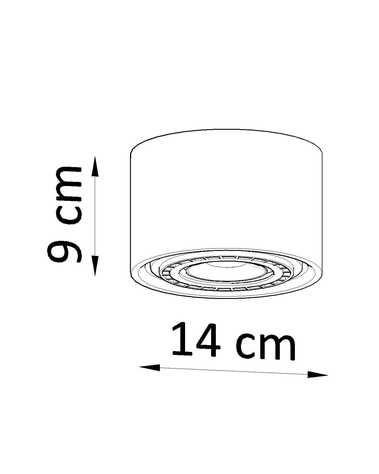 Plafonnier béton petit Ø 14 cm H : 9 cm GU10