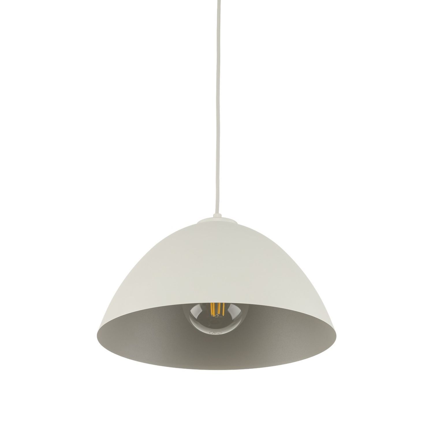 Suspension Métal Beige Ø 34 cm rond Hauteur réglable E27 Lampe, Kronleuchter, Deckenleuchte