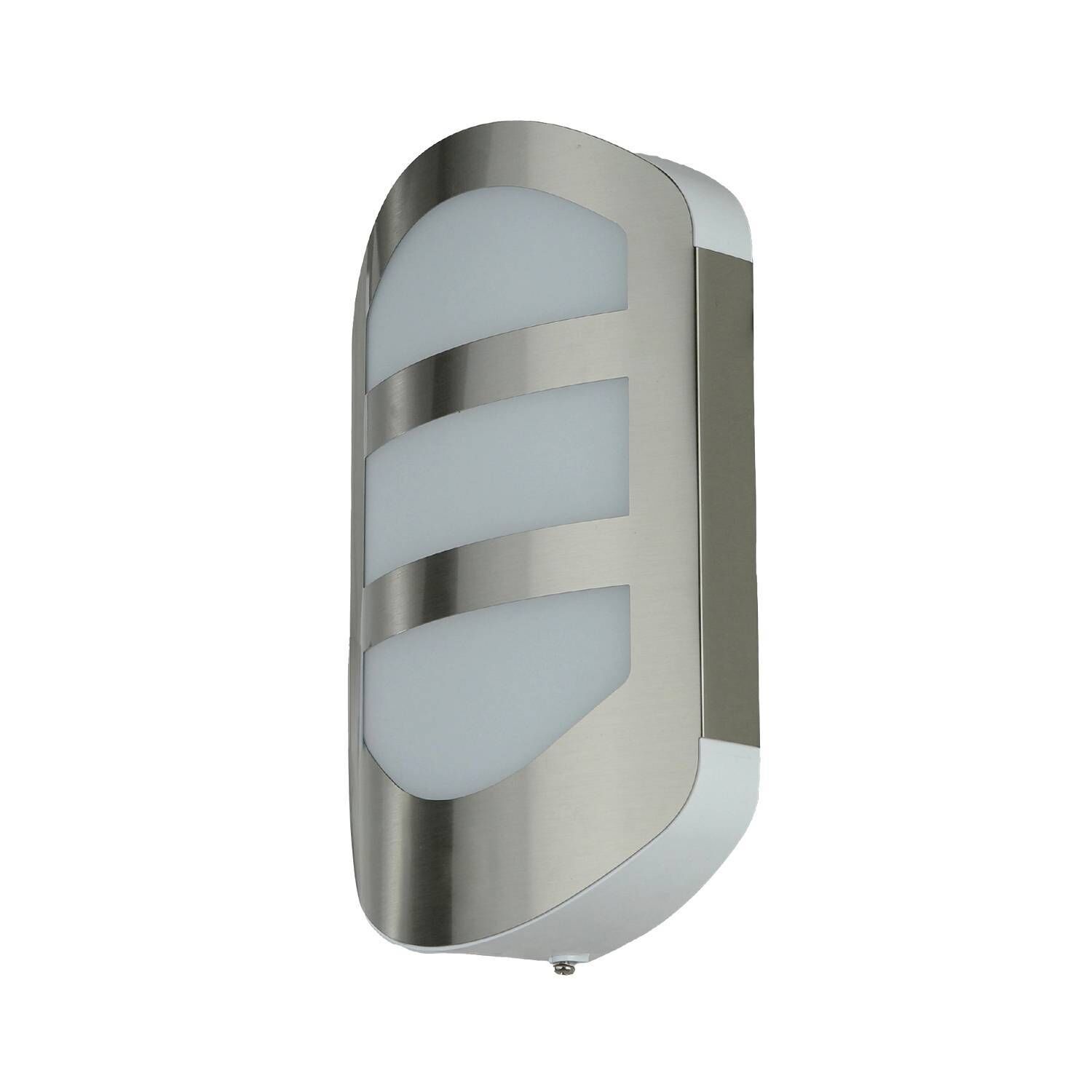 LED Außenleuchte Edelstahl 28 cm hoch IP54 3000 K wandlampe, außenleuchte, stahl, metallisch, wellendesign