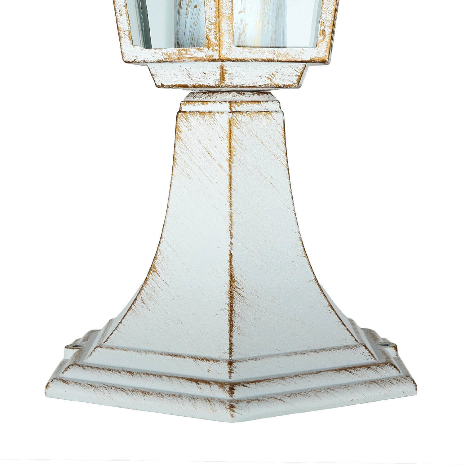 Wegeleuchte Weiß-Gold Rustikal E27 Aluminium PAIRS Lampe, Kreuz, Symbol