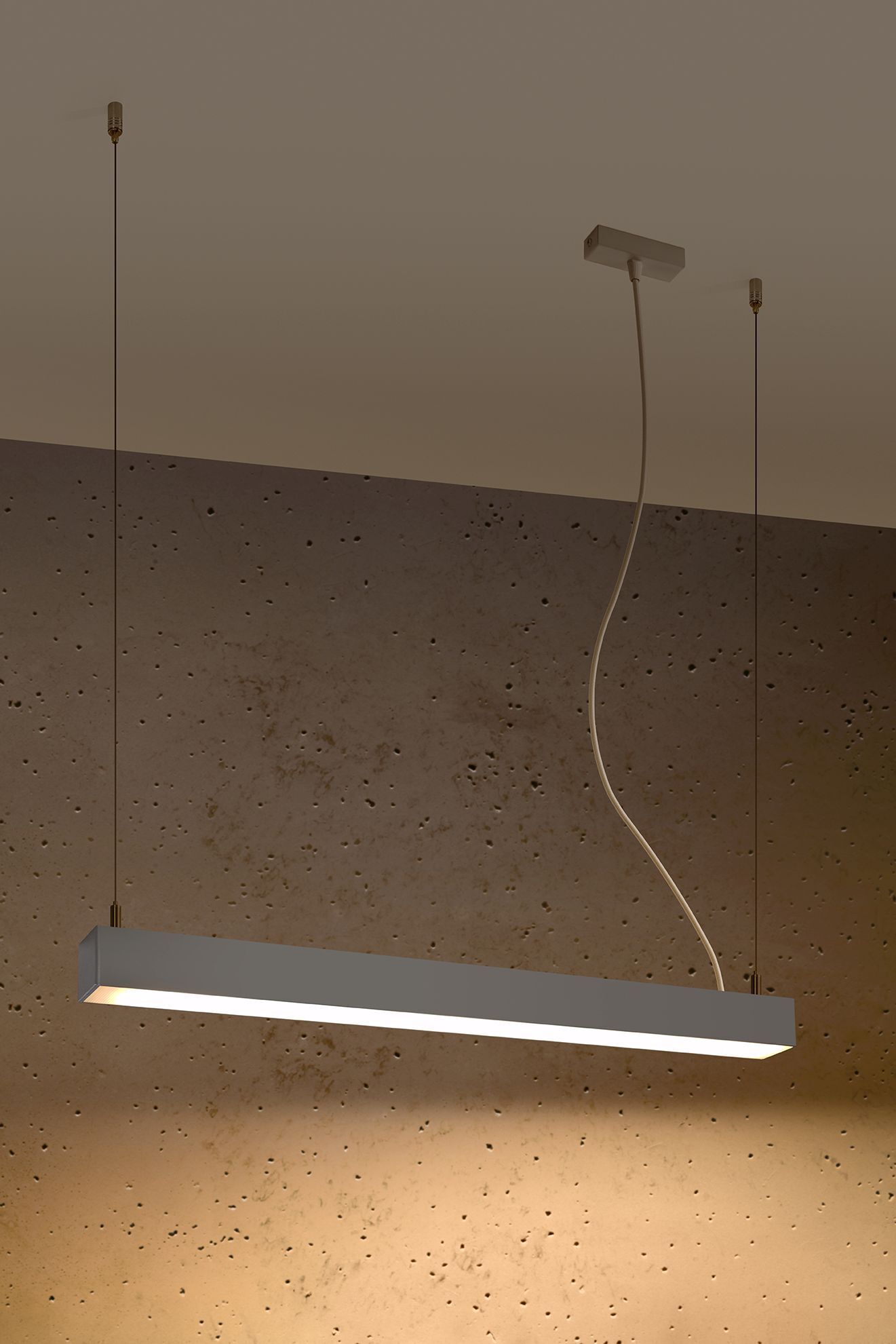 Suspension LED Gris 67 cm de large Métal 3000 K 2080 lm