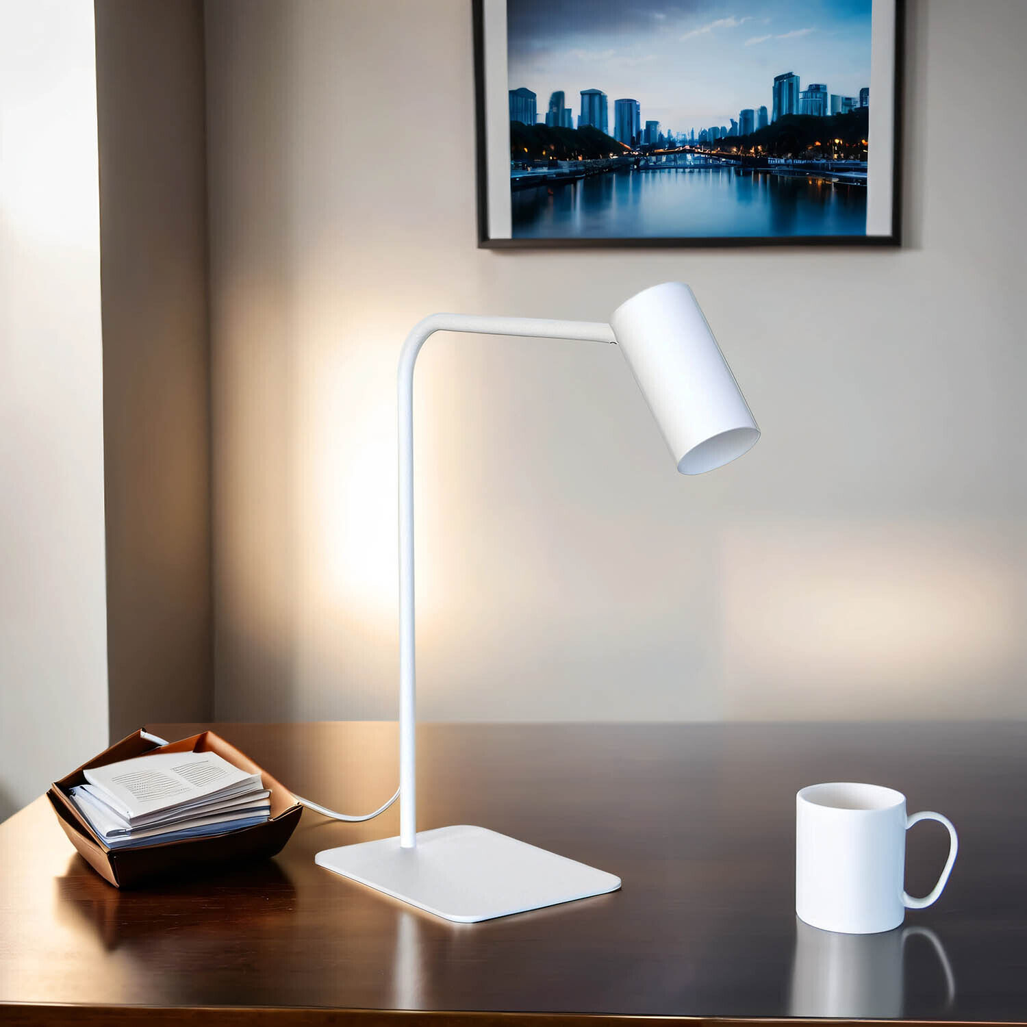 Lampe de bureau 40-45 cm réglable blanc GU10