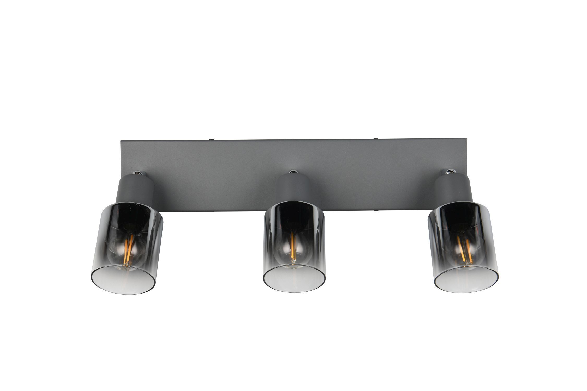 Spot de plafond réglable verre fumé métal E14 3 flammes Beleuchtung, Leuchte, Deckenleuchte