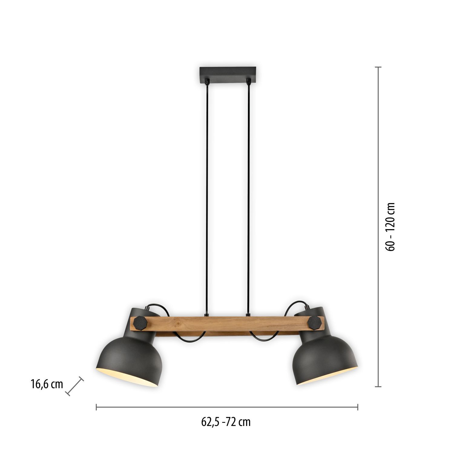 Suspension industrielle bois métal E27 flexible Beleuchtung, Lampe, Leuchte, Kronleuchter