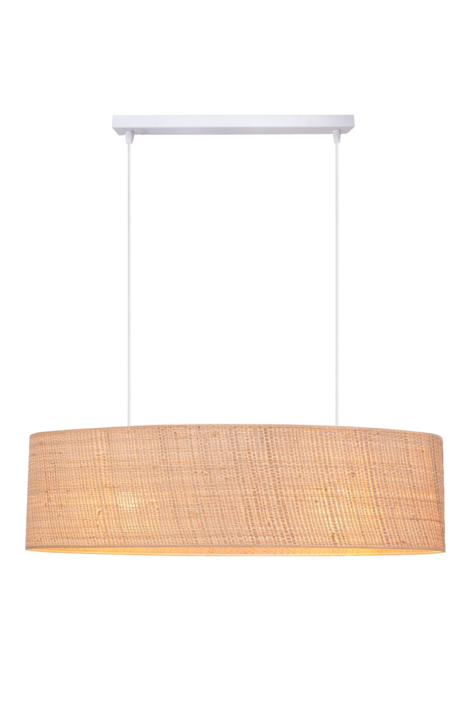 Lampe à suspendre confortable Tissu naturel 2 flammes E27 70 cm