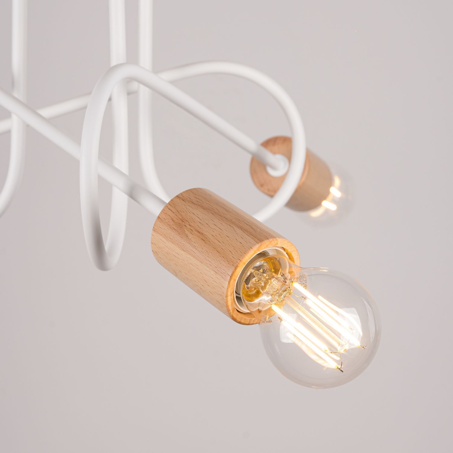 Hängeleuchte, Holz材, Glühbirne, 灯泡, Industrie-Design