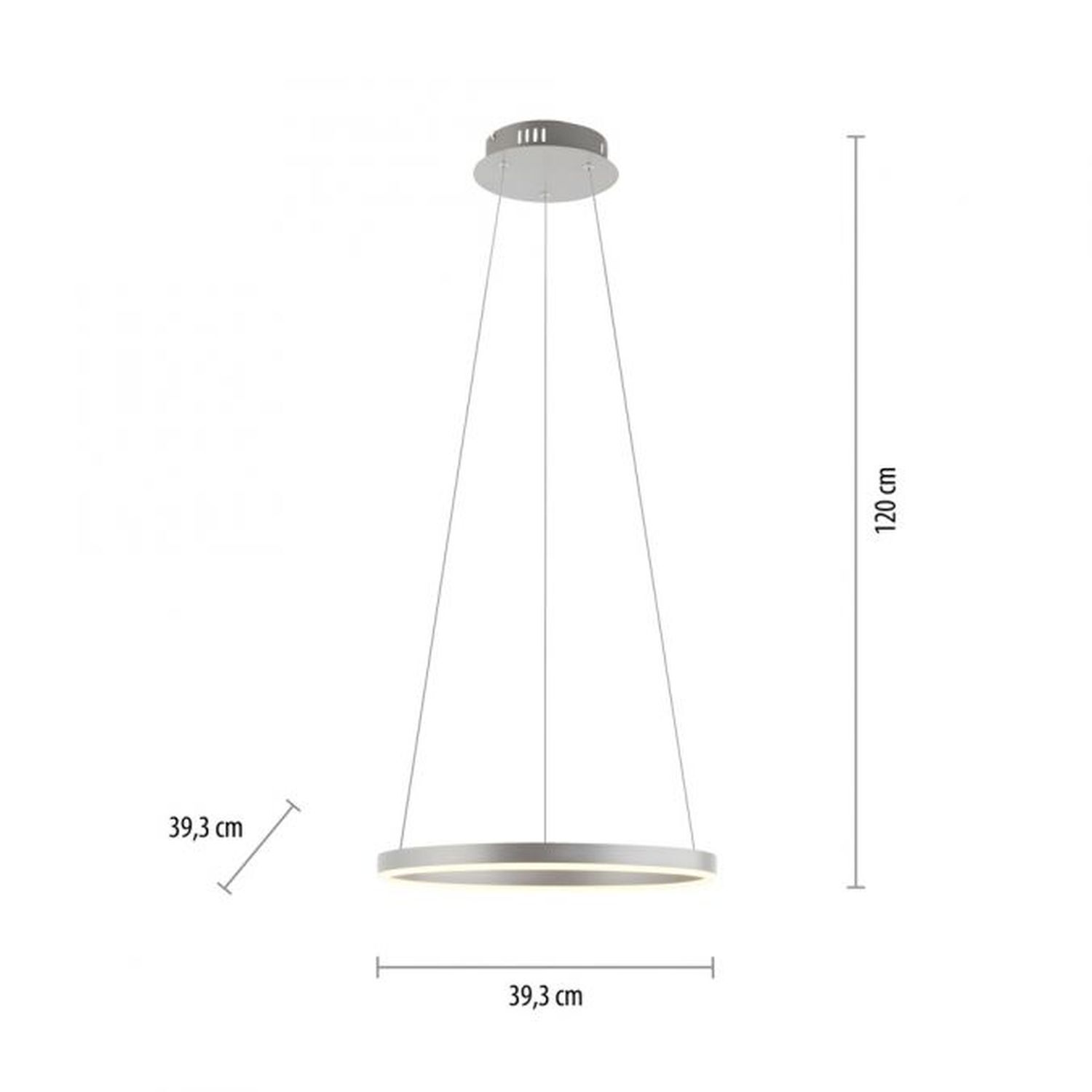 Dimmbare LED Hängelampe Aluminium Metall Ø39,3 cm 20 W Deckenleuchte